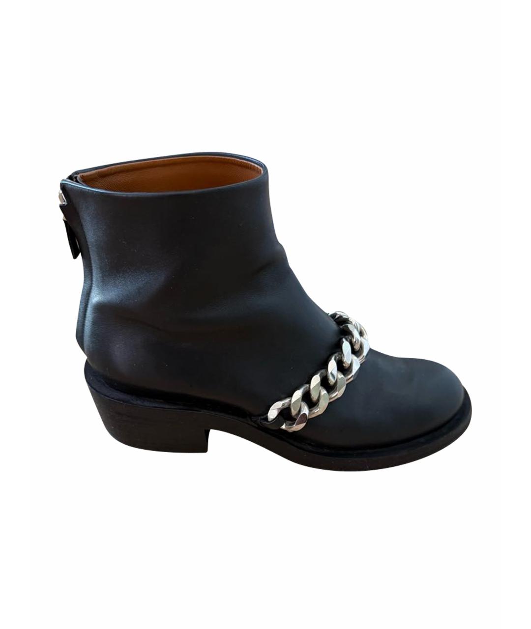 GIVENCHY Черные кожаные полусапоги, фото 1