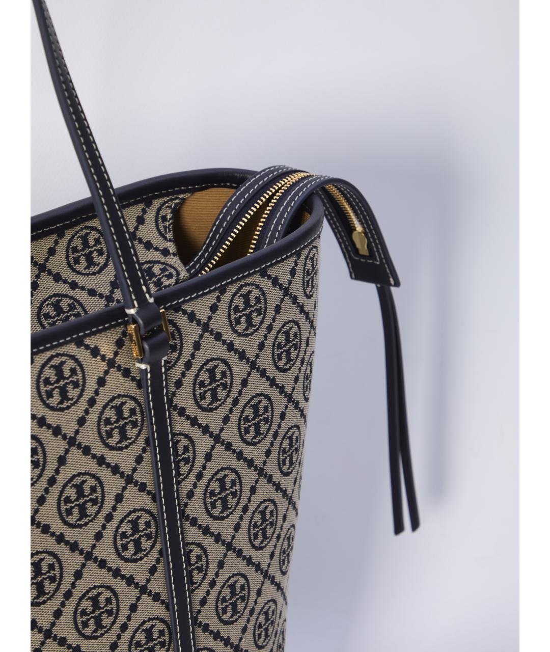 TORY BURCH Синяя хлопковая сумка тоут, фото 3