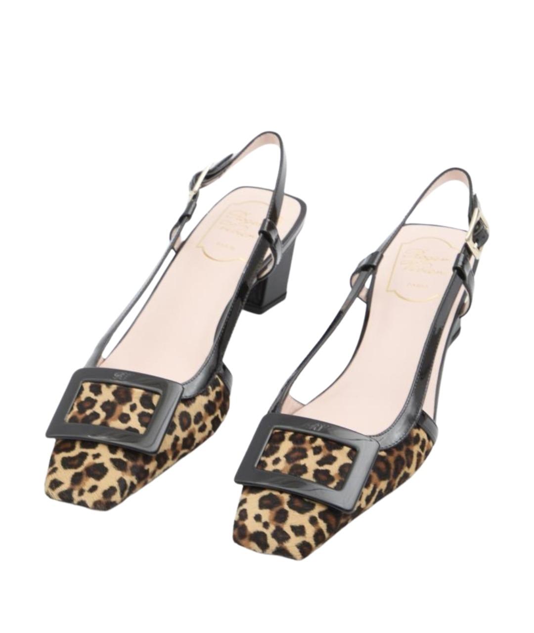ROGER VIVIER Черные кожаные туфли, фото 5