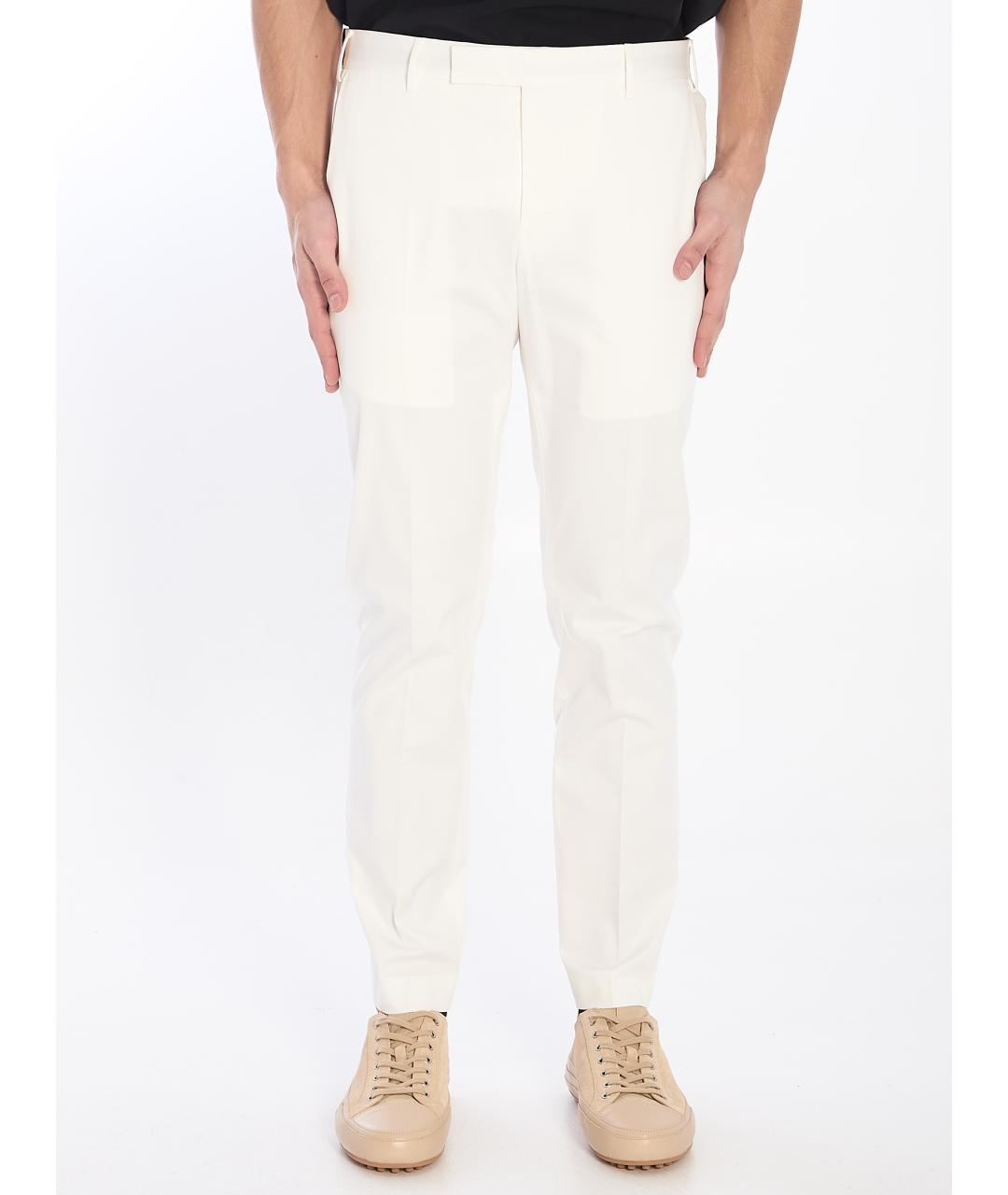 PT TORINO Белые хлопковые повседневные брюки, фото 2