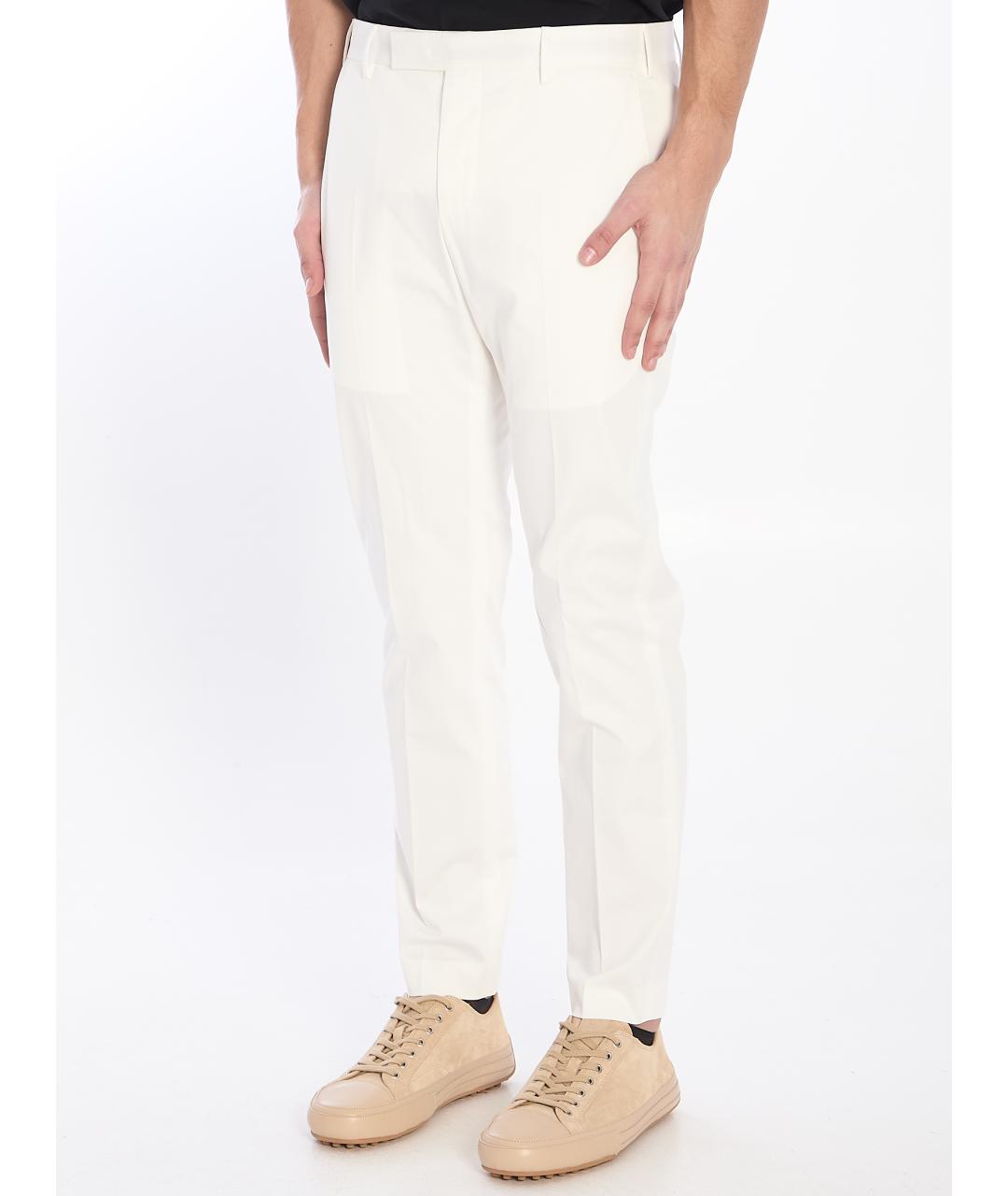 PT TORINO Белые хлопковые повседневные брюки, фото 3