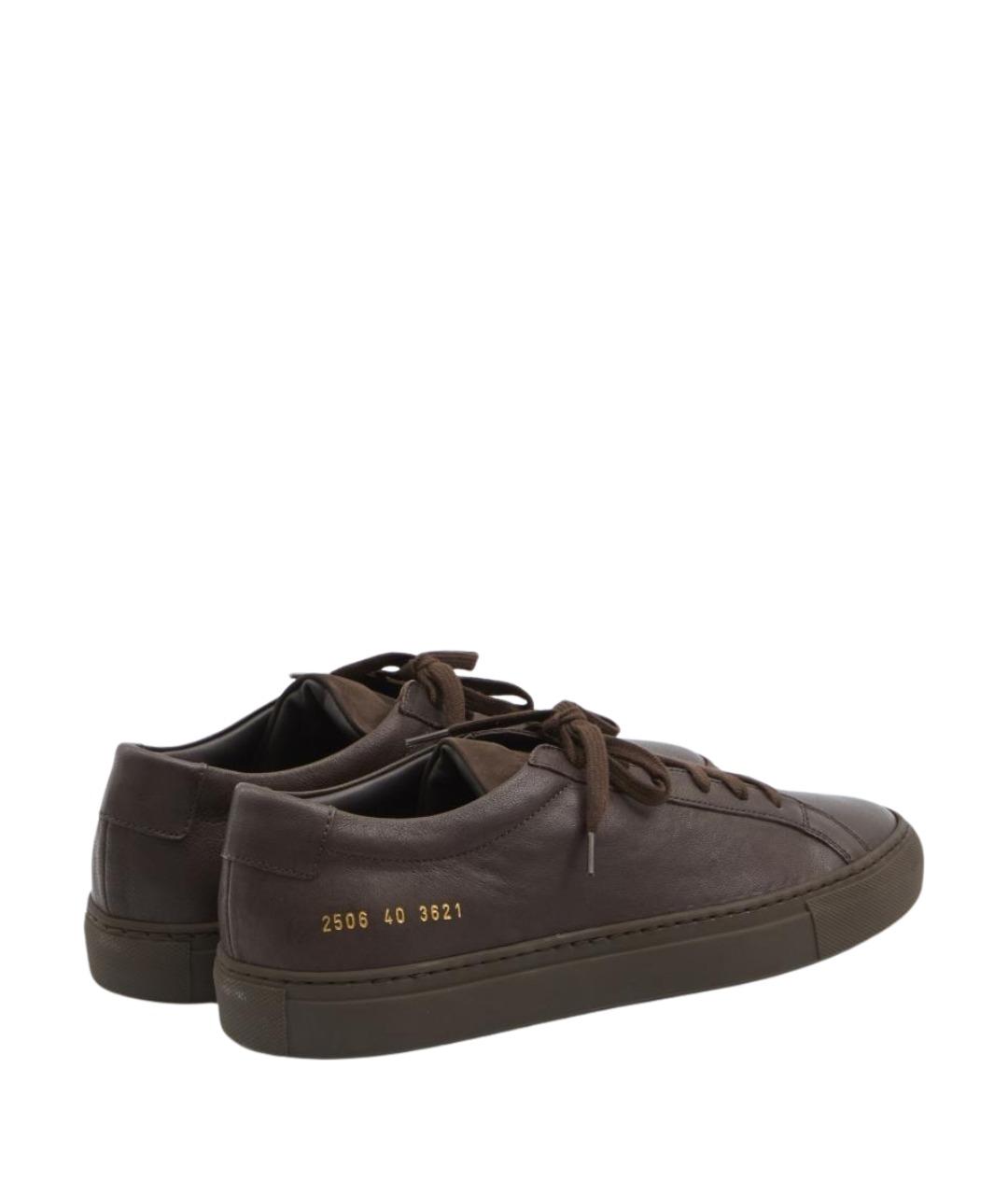 COMMON PROJECTS Коричневые кожаные низкие кроссовки / кеды, фото 3