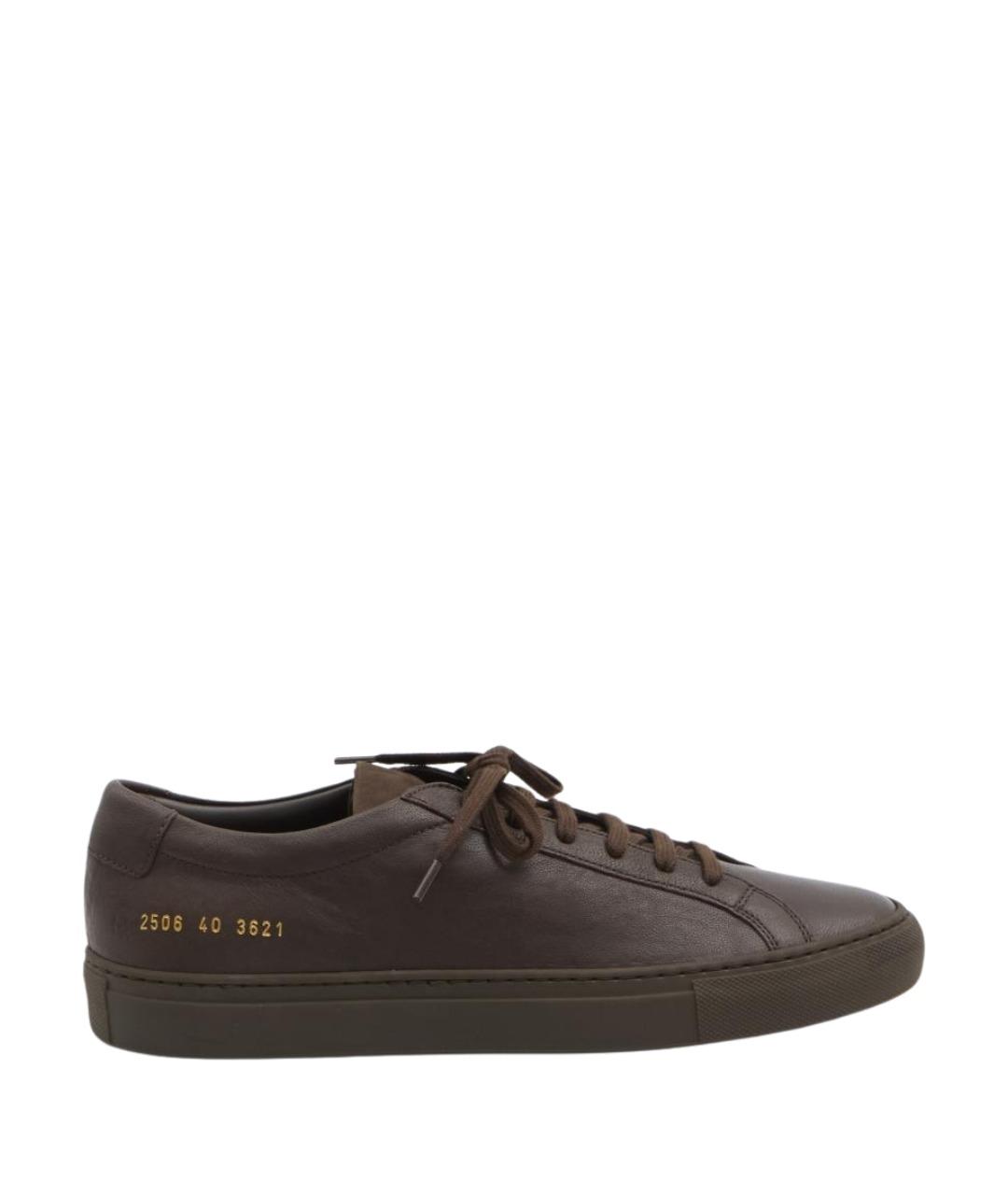 COMMON PROJECTS Коричневые кожаные низкие кроссовки / кеды, фото 1