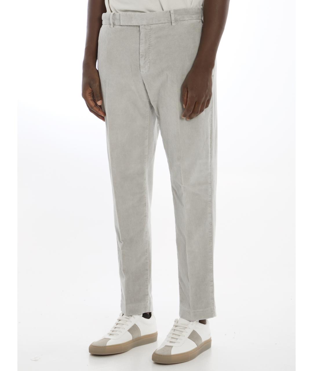 PT TORINO Серые хлопковые повседневные брюки, фото 3