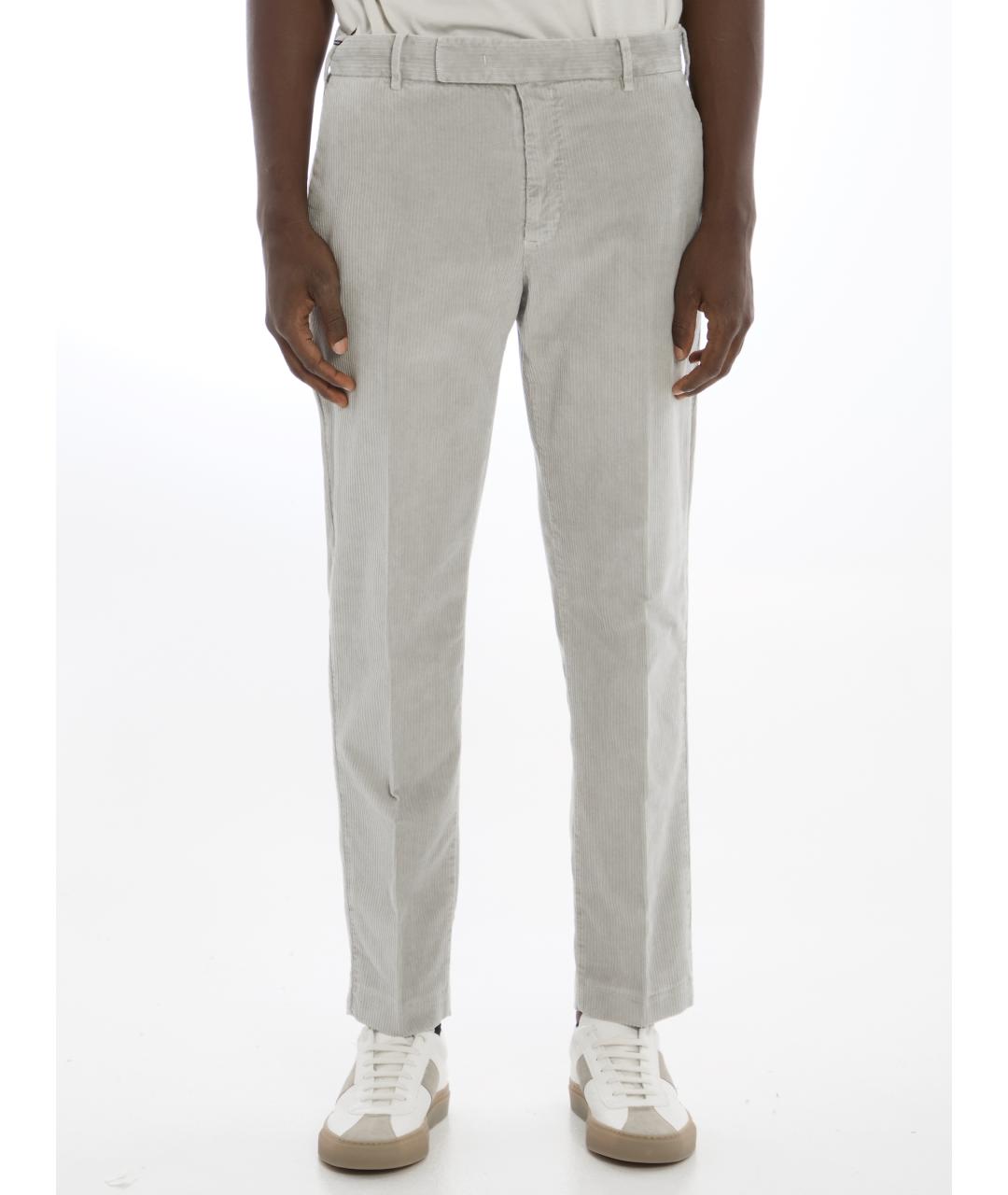 PT TORINO Серые хлопковые повседневные брюки, фото 2
