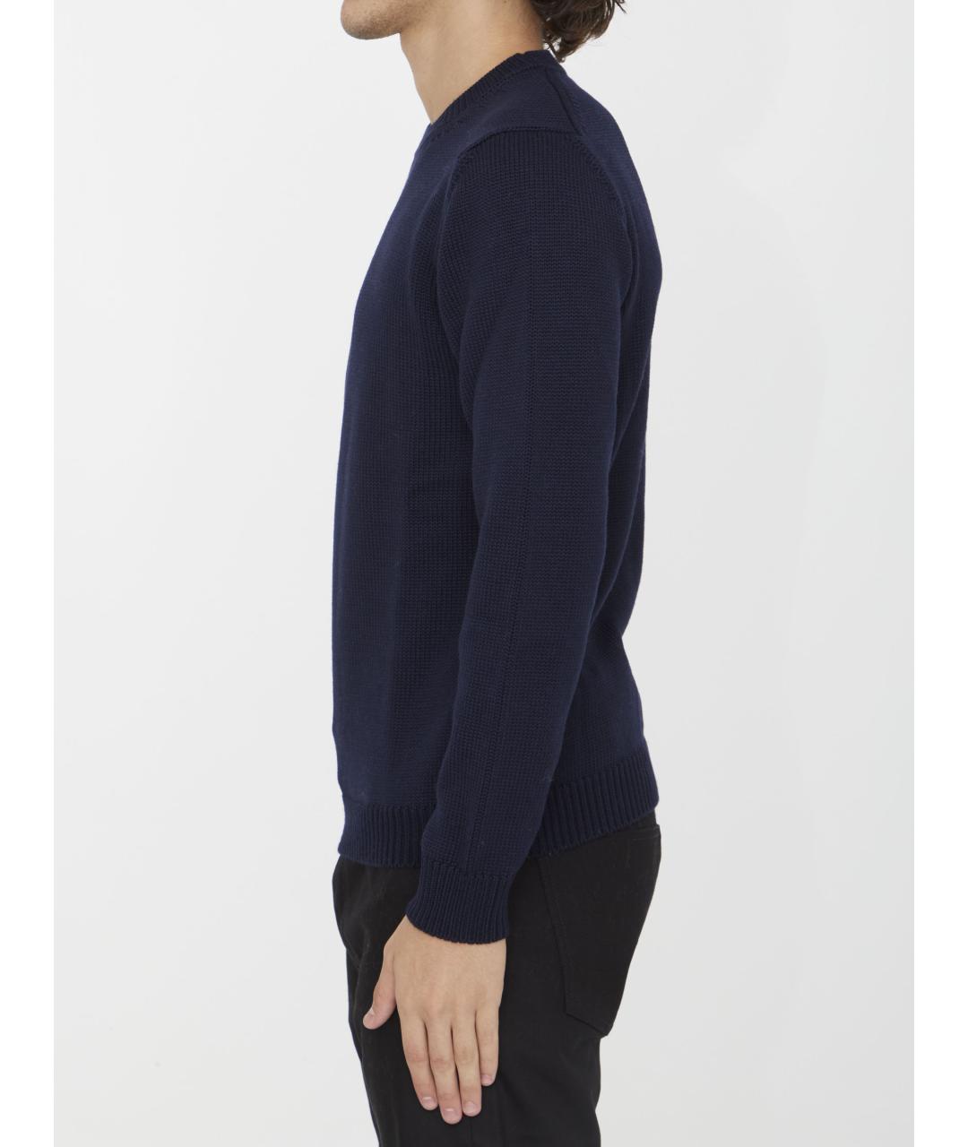 ROBERTO COLLINA Синий шерстяной джемпер / свитер, фото 4