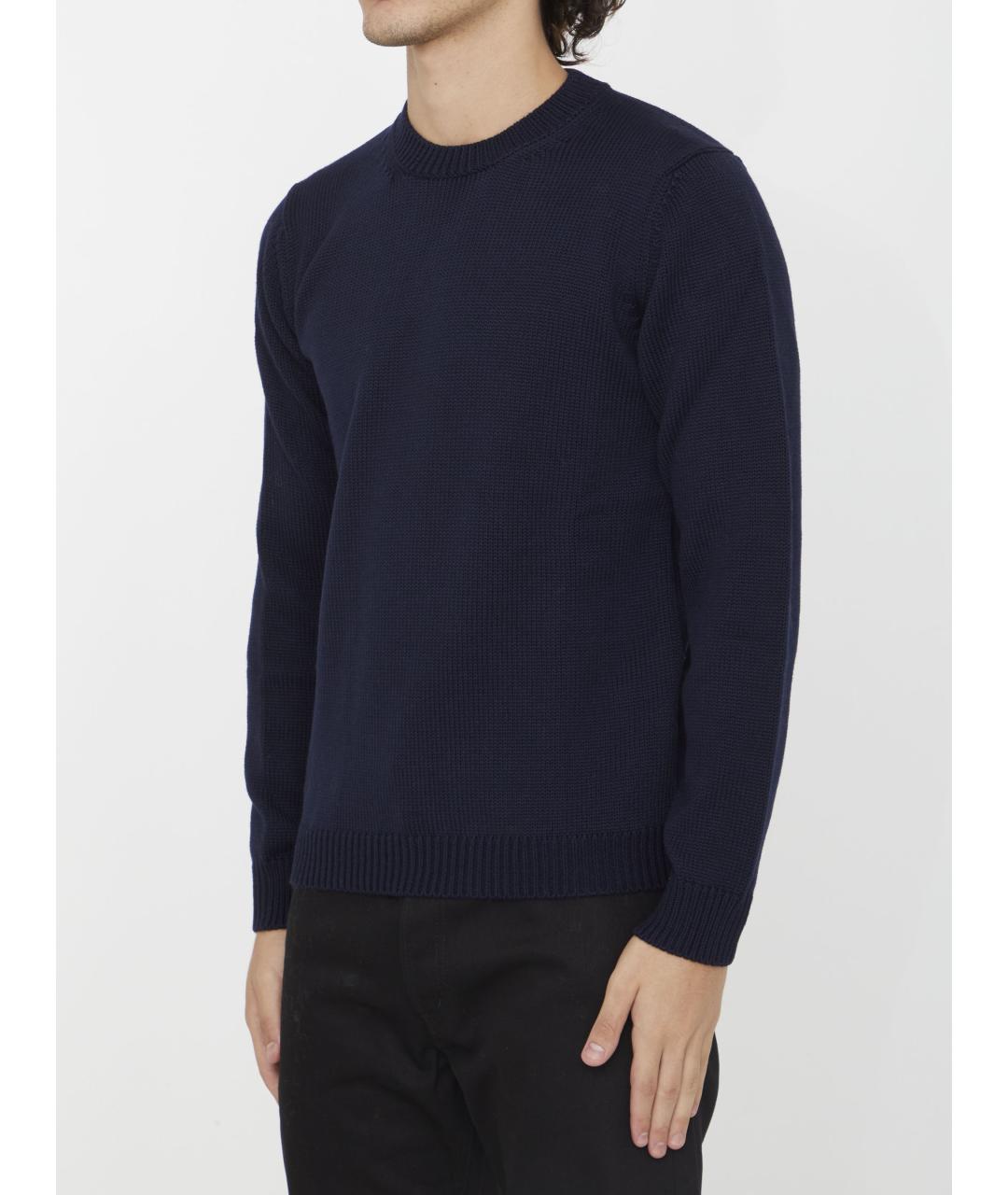 ROBERTO COLLINA Синий шерстяной джемпер / свитер, фото 3