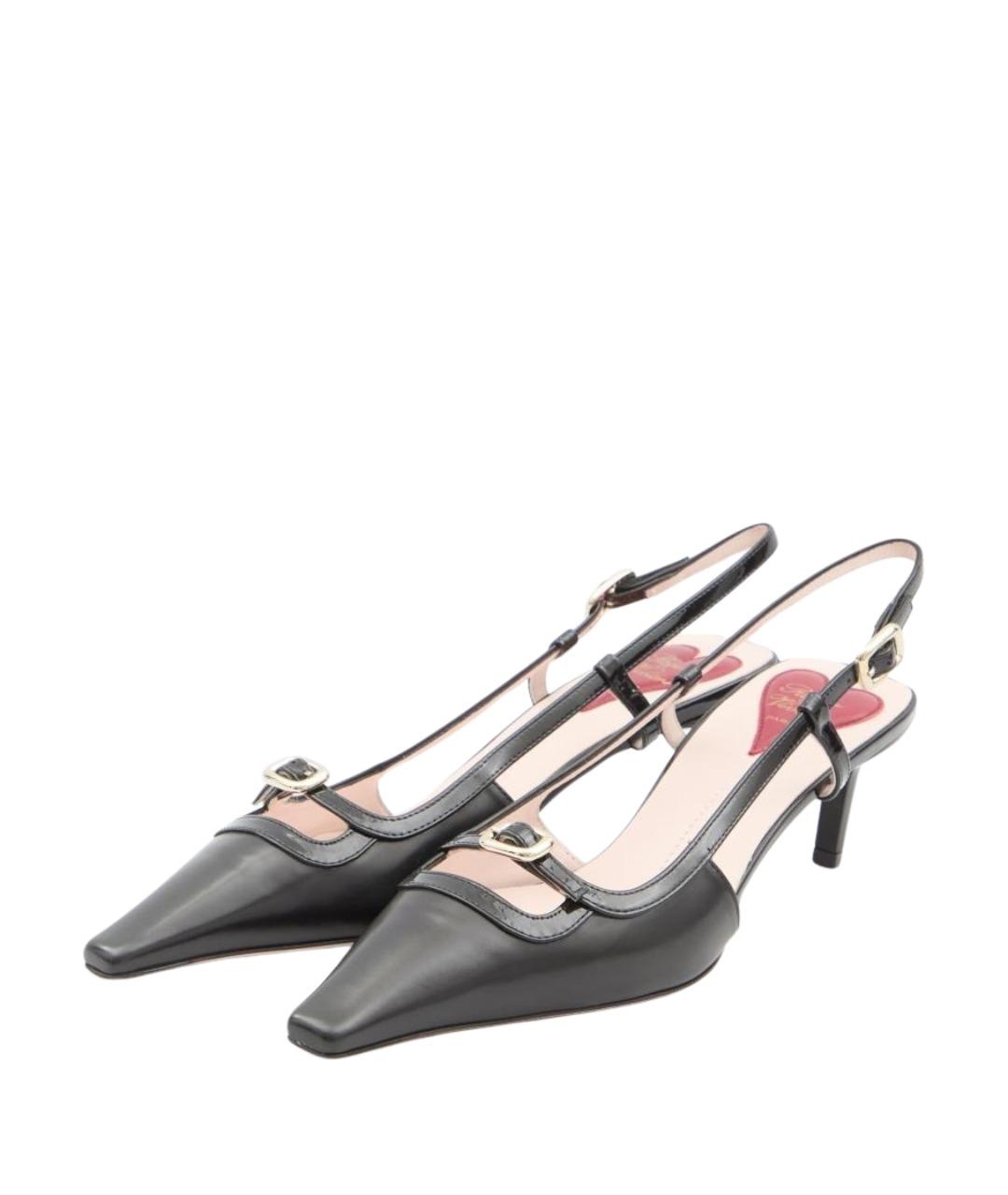 ROGER VIVIER Черные кожаные туфли, фото 2