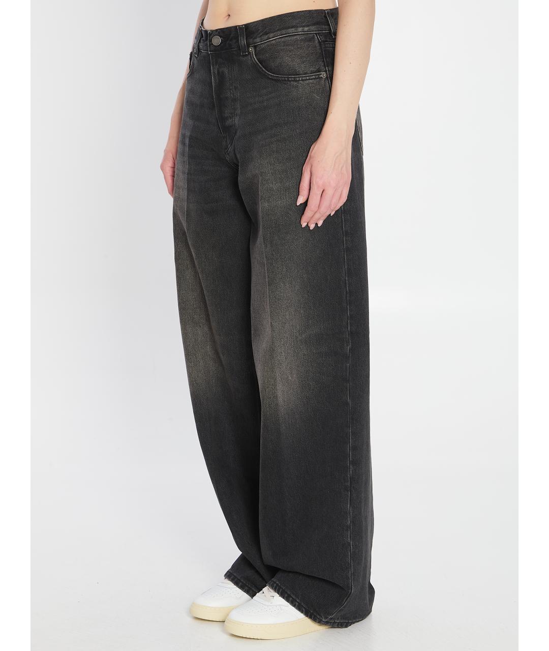 HAIKURE Черные хлопковые прямые джинсы, фото 3