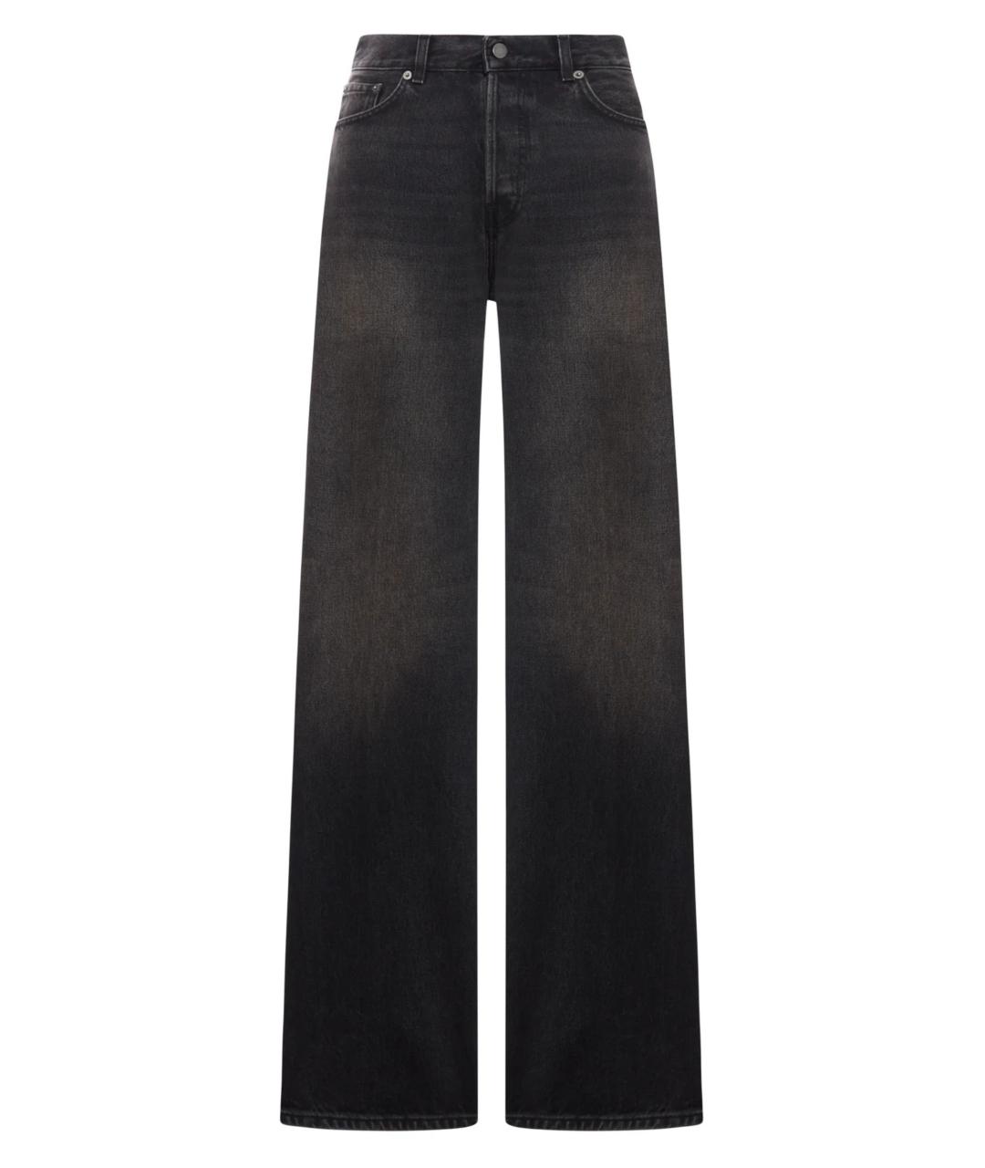 HAIKURE Черные хлопковые прямые джинсы, фото 1