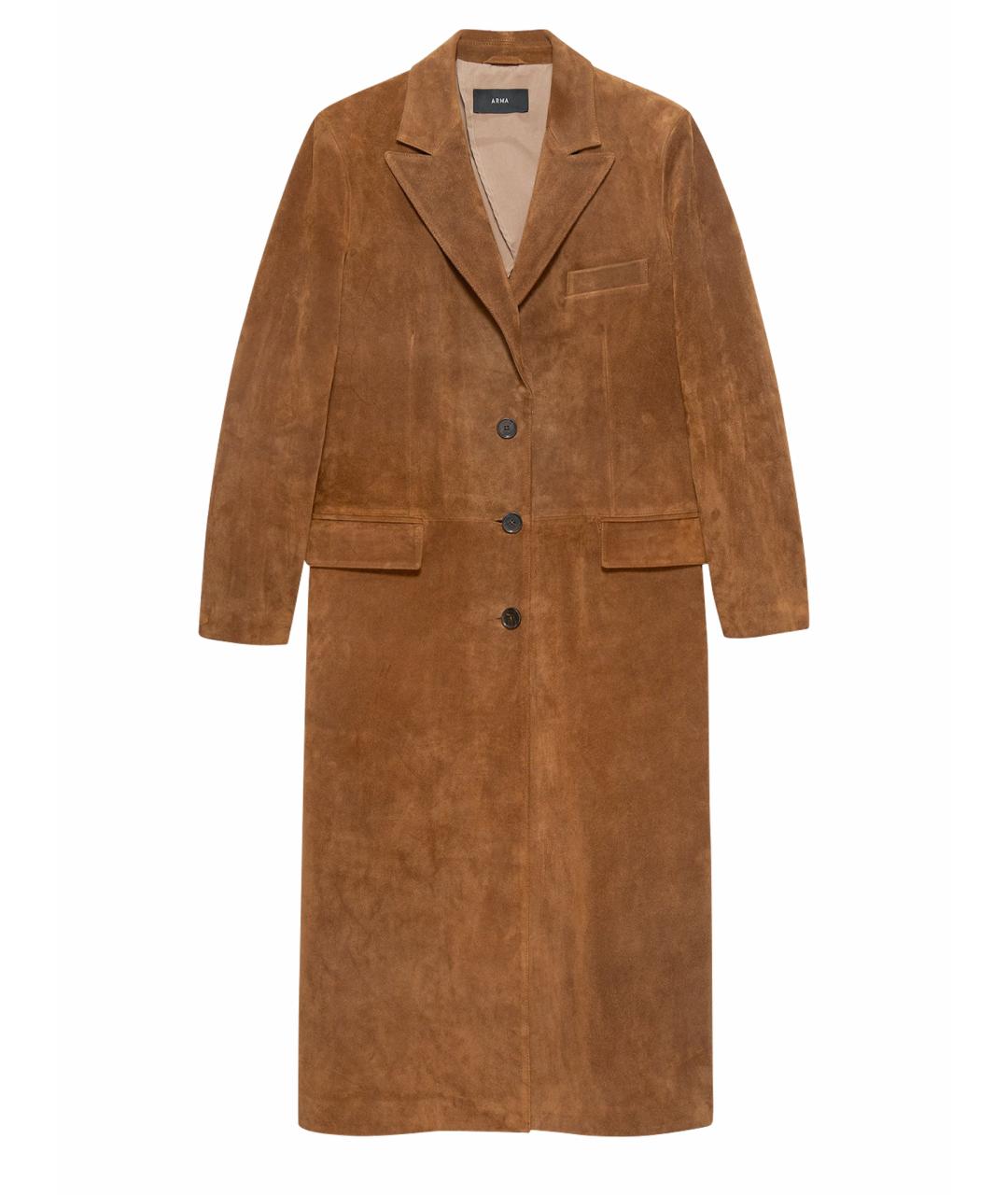 ARMA Коричневое замшевое пальто, фото 1