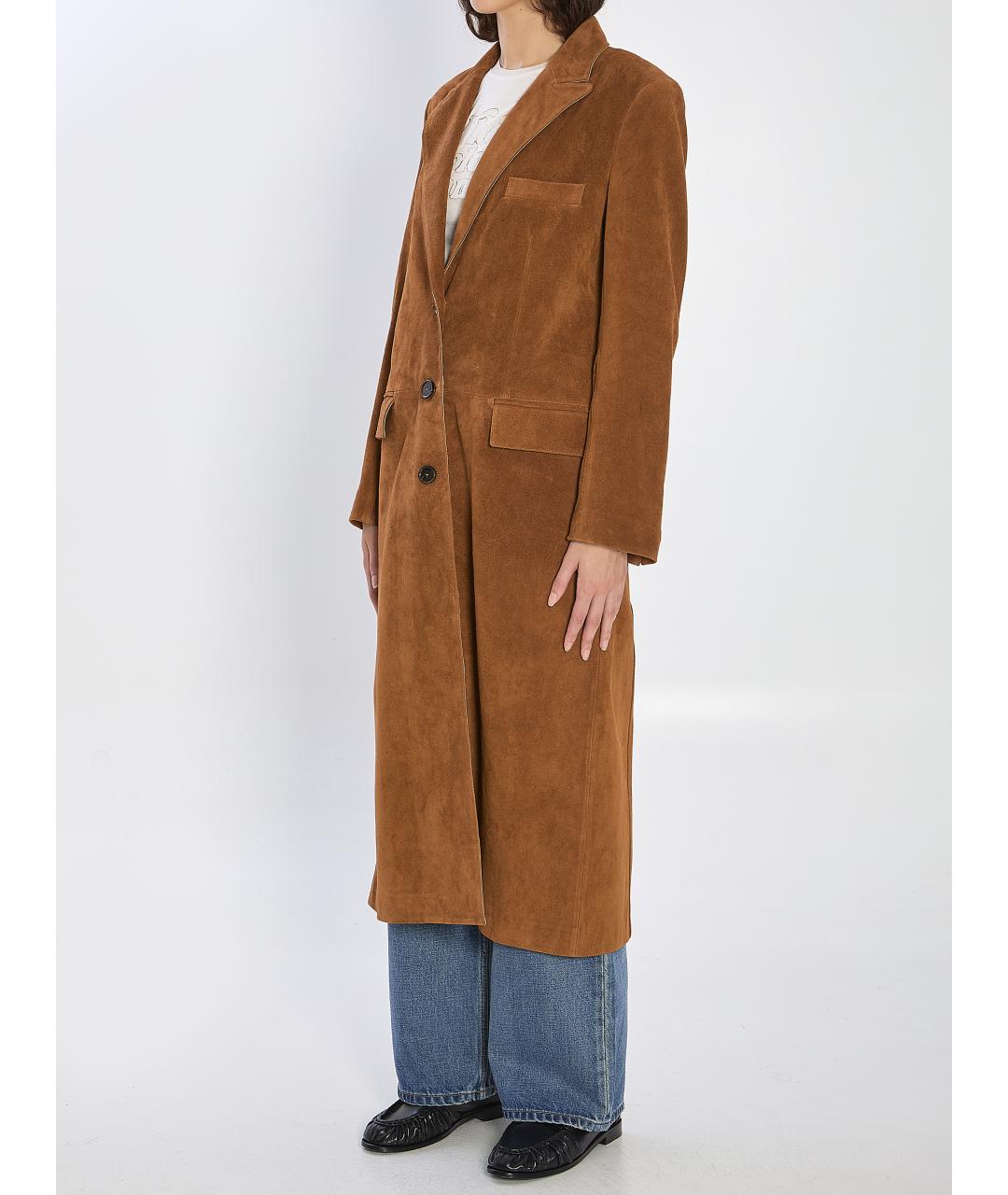 ARMA Коричневое замшевое пальто, фото 3