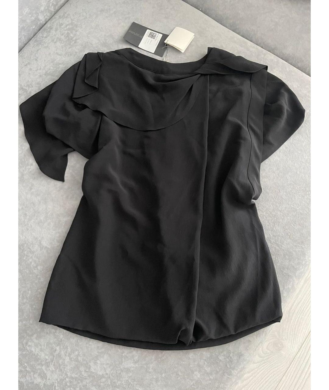 SPORTMAX Черная шелковая блузы, фото 2