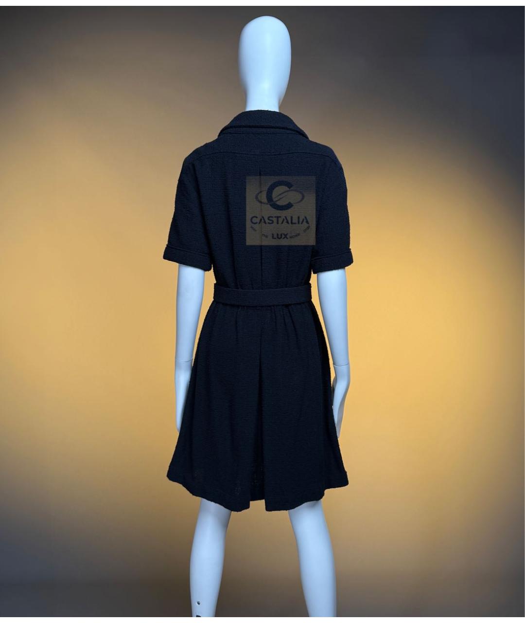 CHANEL Черное твидовое коктейльное платье, фото 8