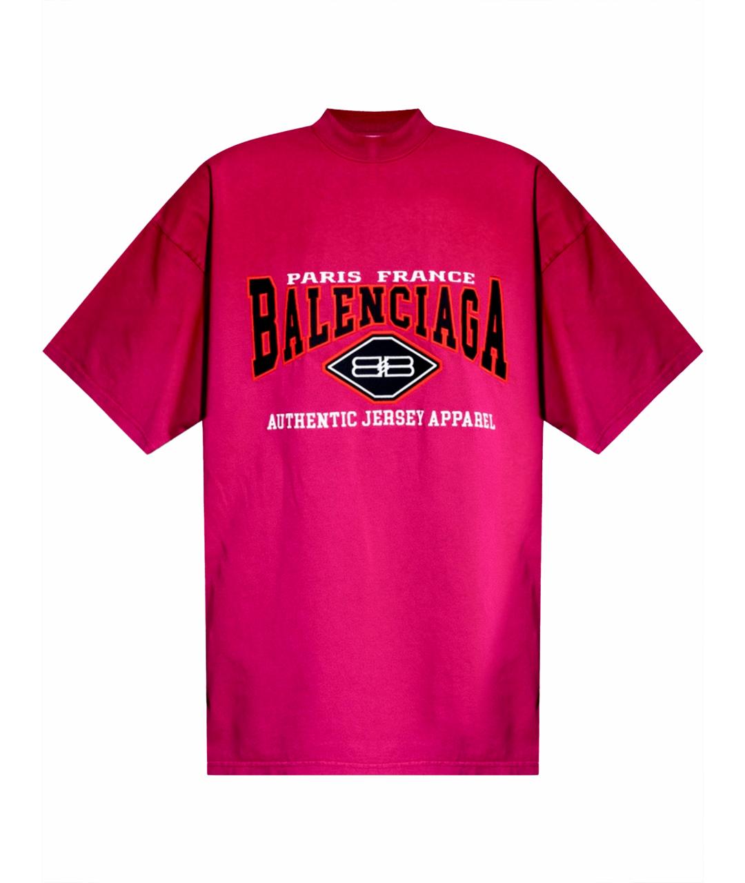 BALENCIAGA Фуксия хлопковая футболка, фото 6