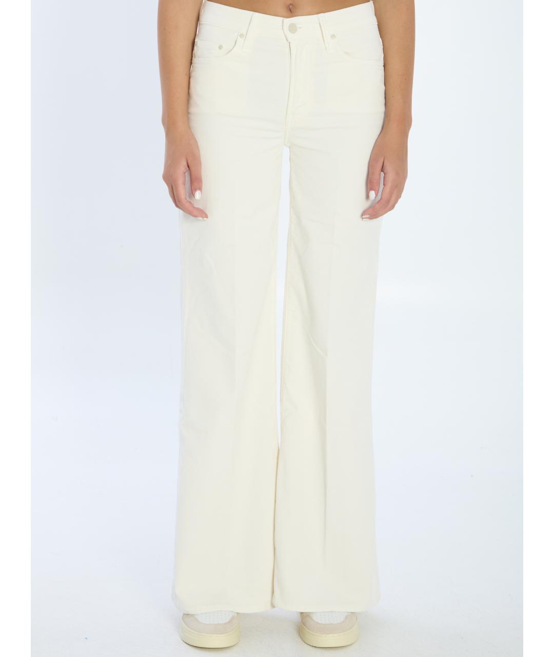 MOTHER Белые хлопковые джинсы клеш, фото 2