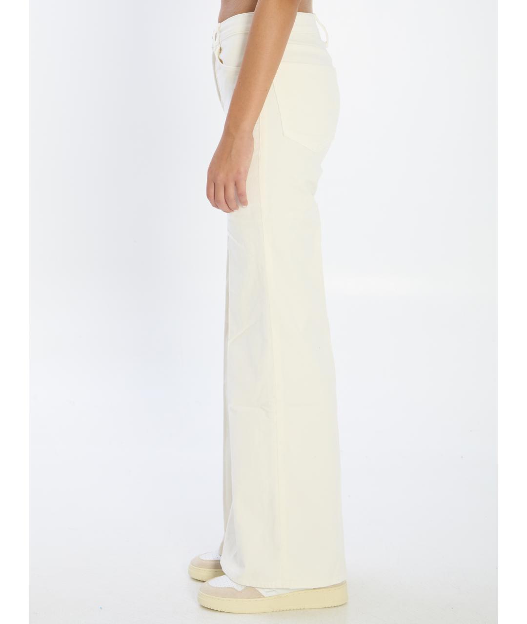 MOTHER Белые хлопковые джинсы клеш, фото 4