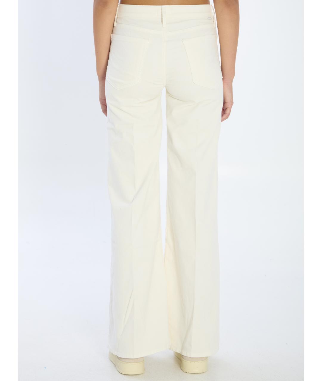 MOTHER Белые хлопковые джинсы клеш, фото 5