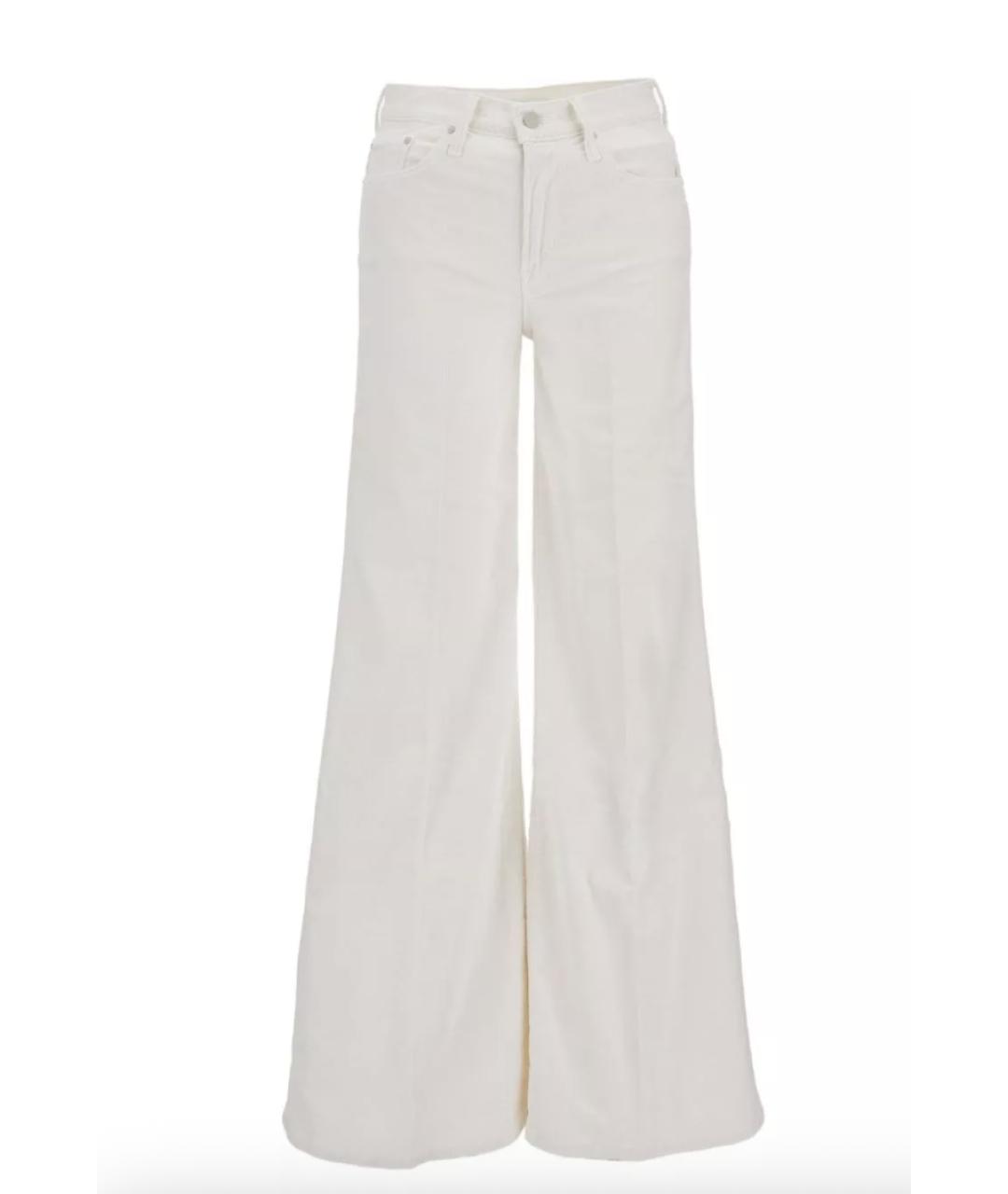 MOTHER Белые хлопковые джинсы клеш, фото 1