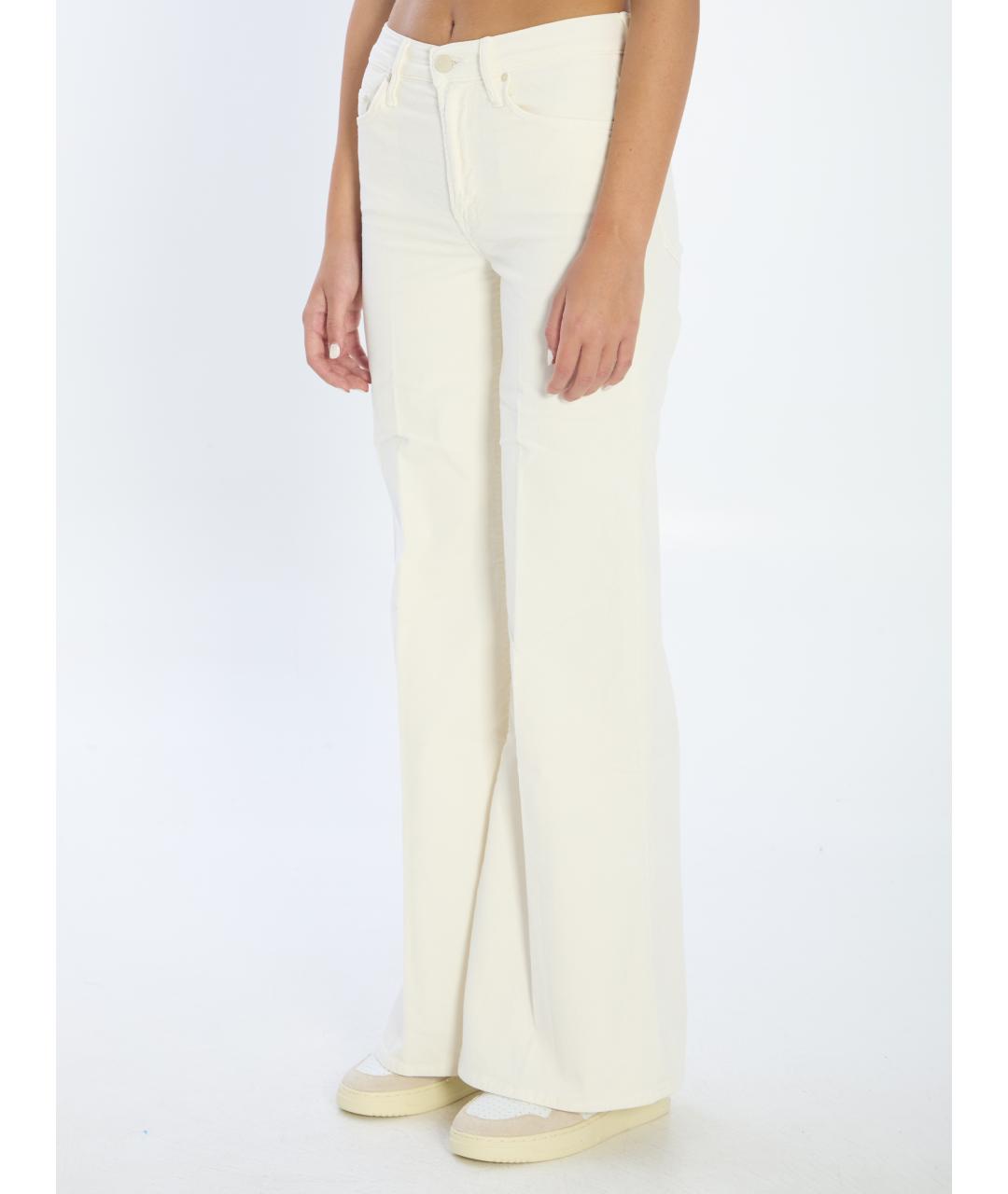 MOTHER Белые хлопковые джинсы клеш, фото 3