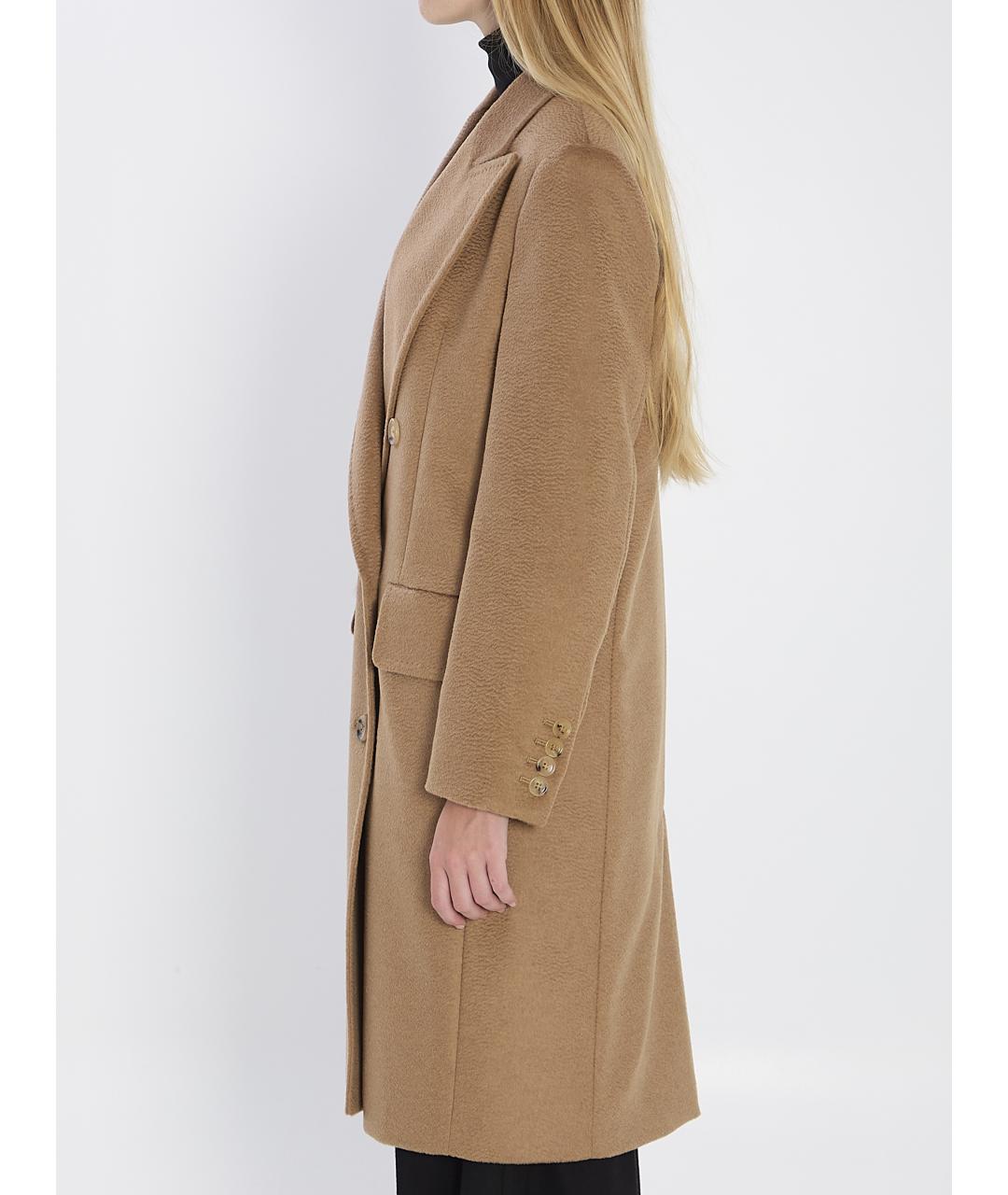 MAX MARA Бежевое атласное пальто, фото 4