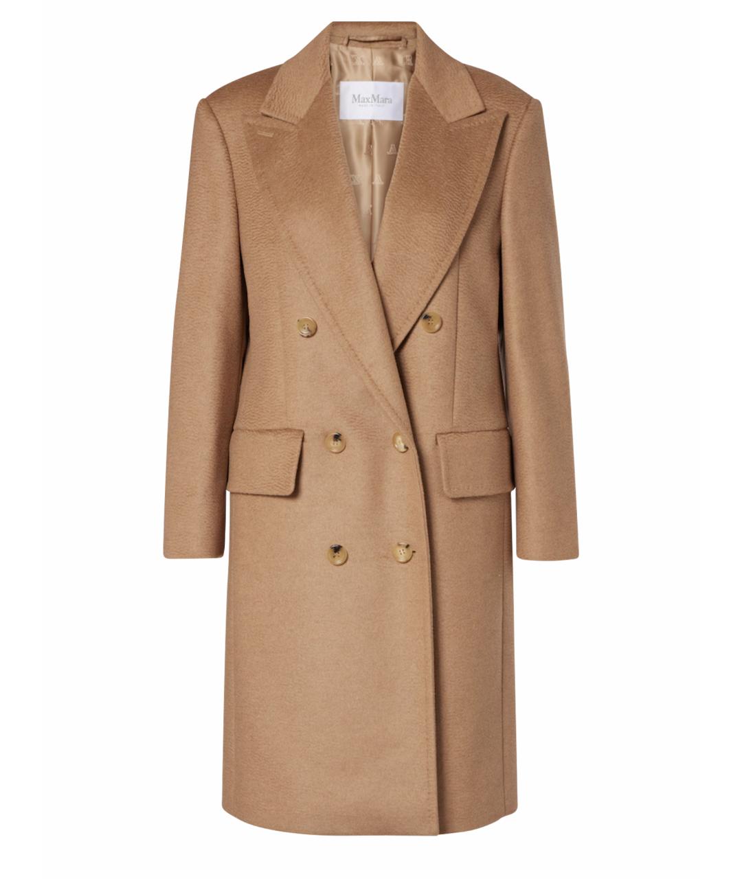 MAX MARA Бежевое атласное пальто, фото 1