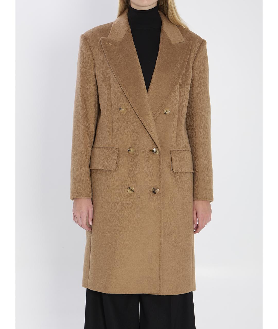 MAX MARA Бежевое атласное пальто, фото 2
