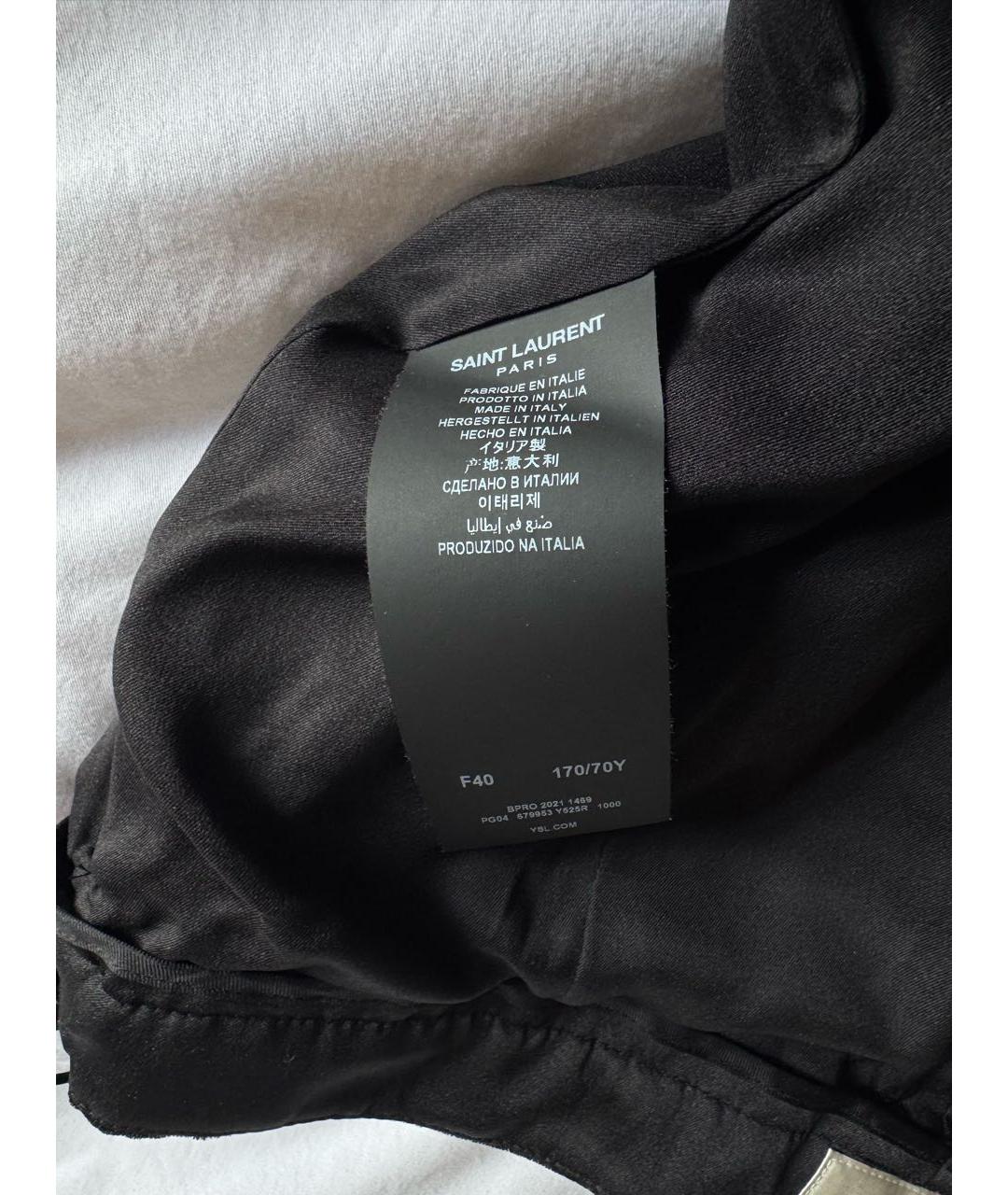 SAINT LAURENT Черные бархатные брюки узкие, фото 7