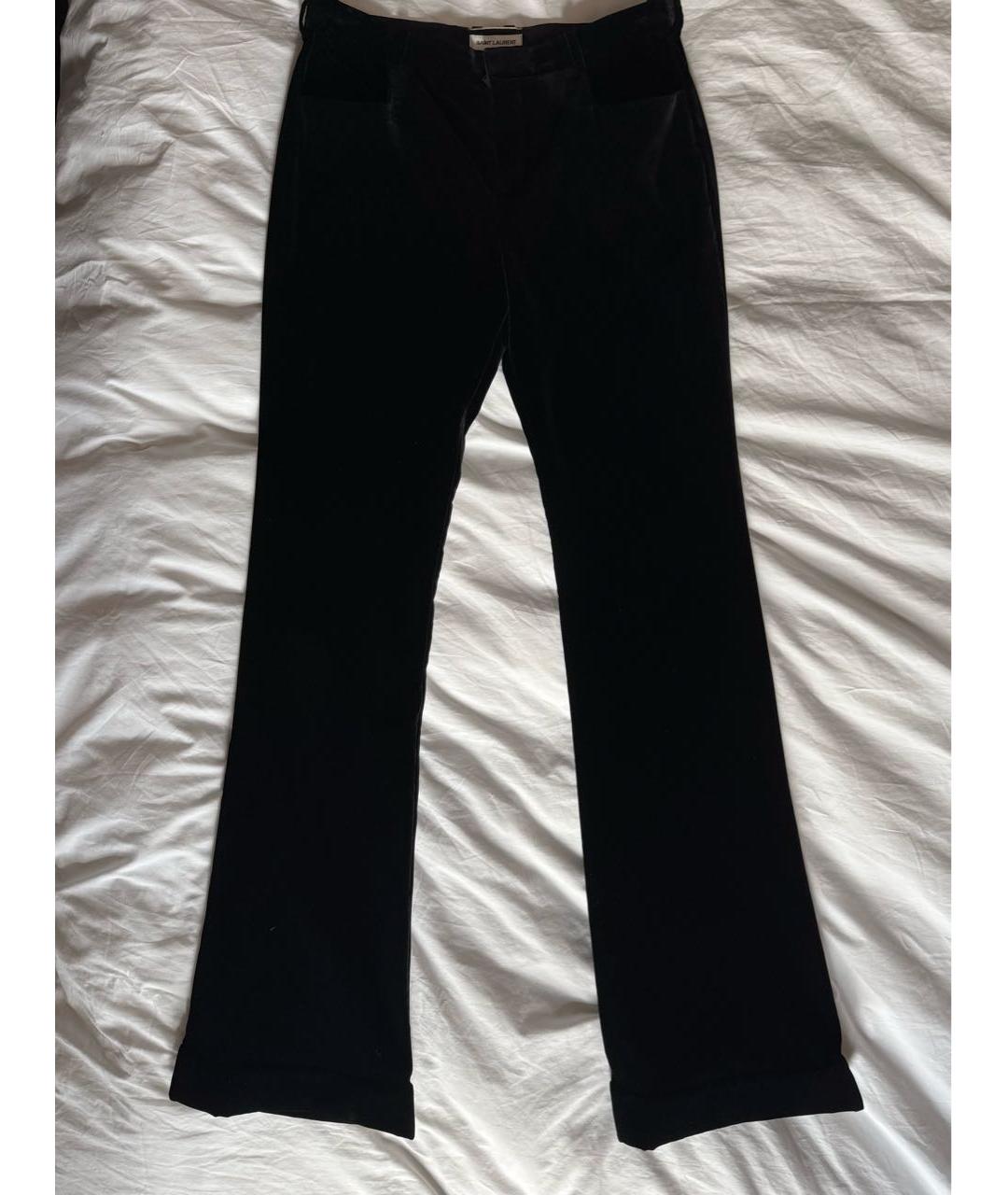 SAINT LAURENT Черные бархатные брюки узкие, фото 6