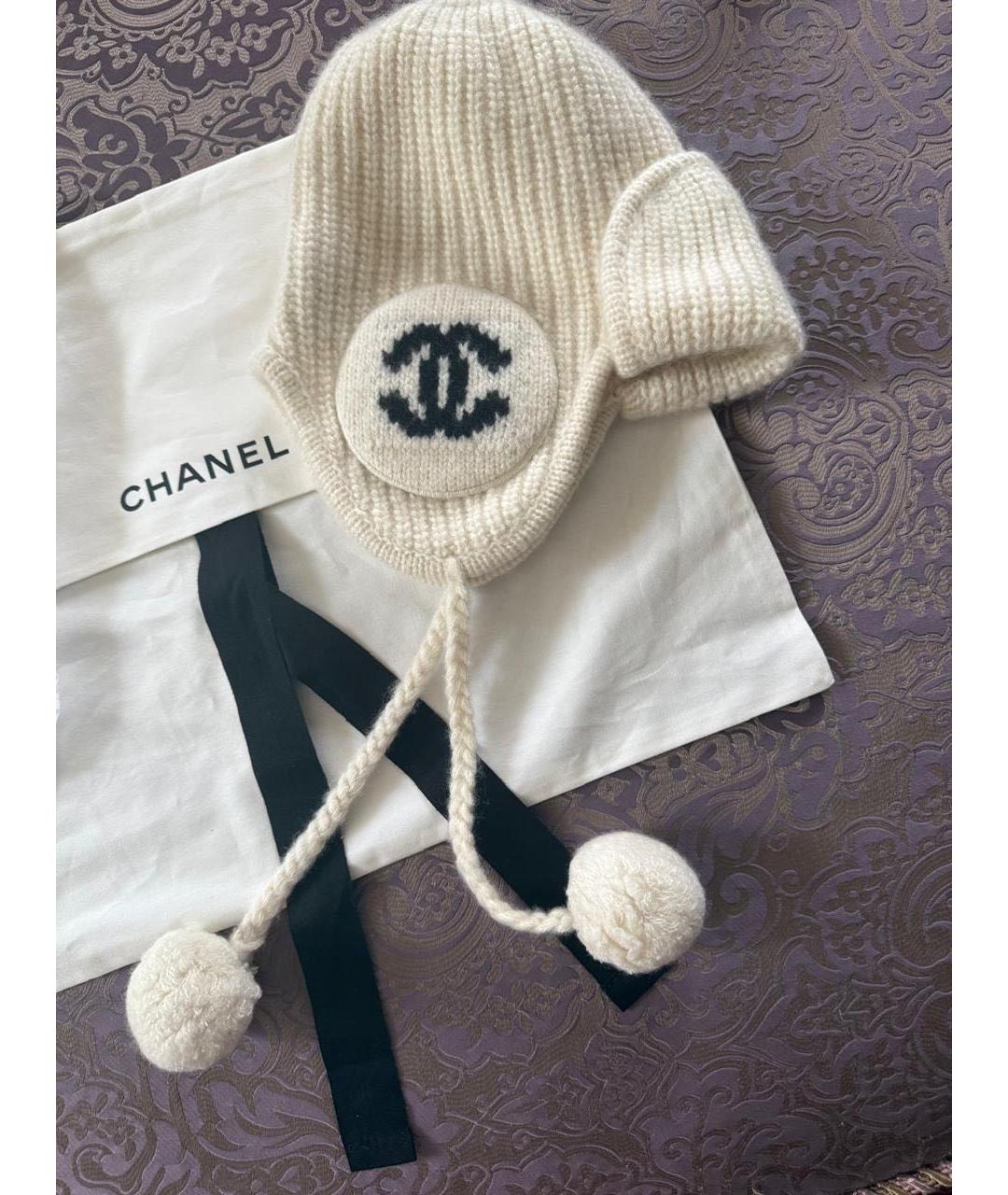 CHANEL Бежевая кашемировая шапка, фото 5