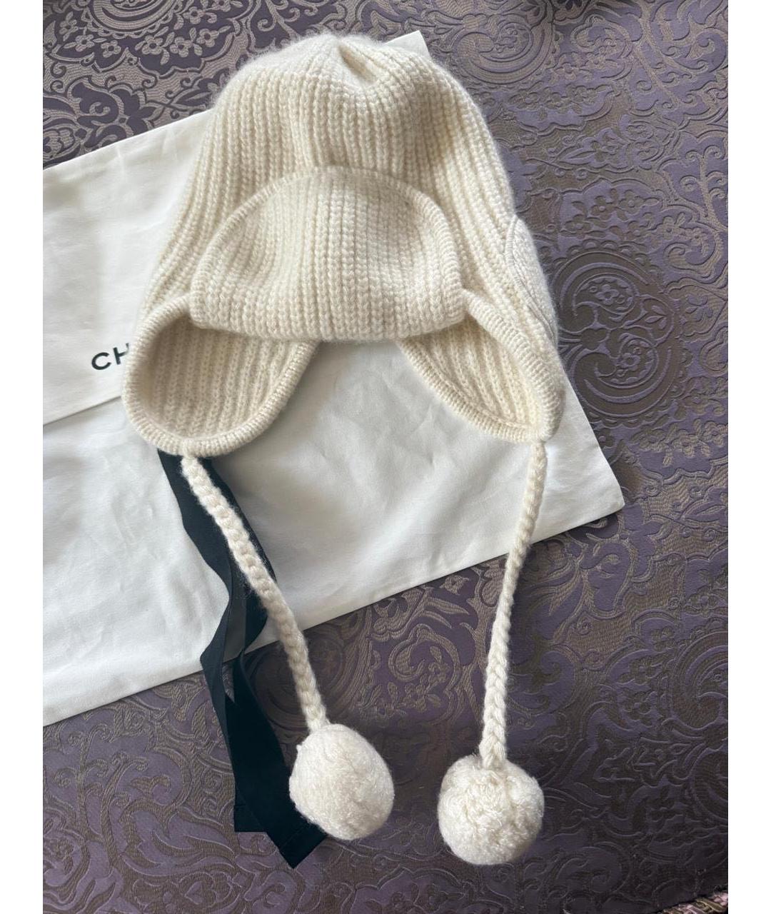 CHANEL Бежевая кашемировая шапка, фото 2