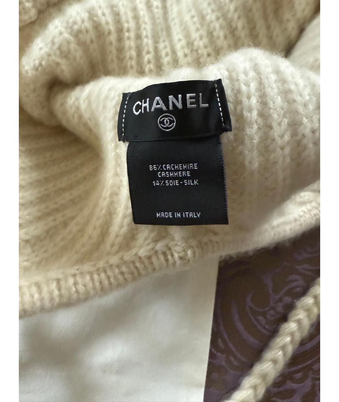CHANEL Бежевая кашемировая шапка, фото 3