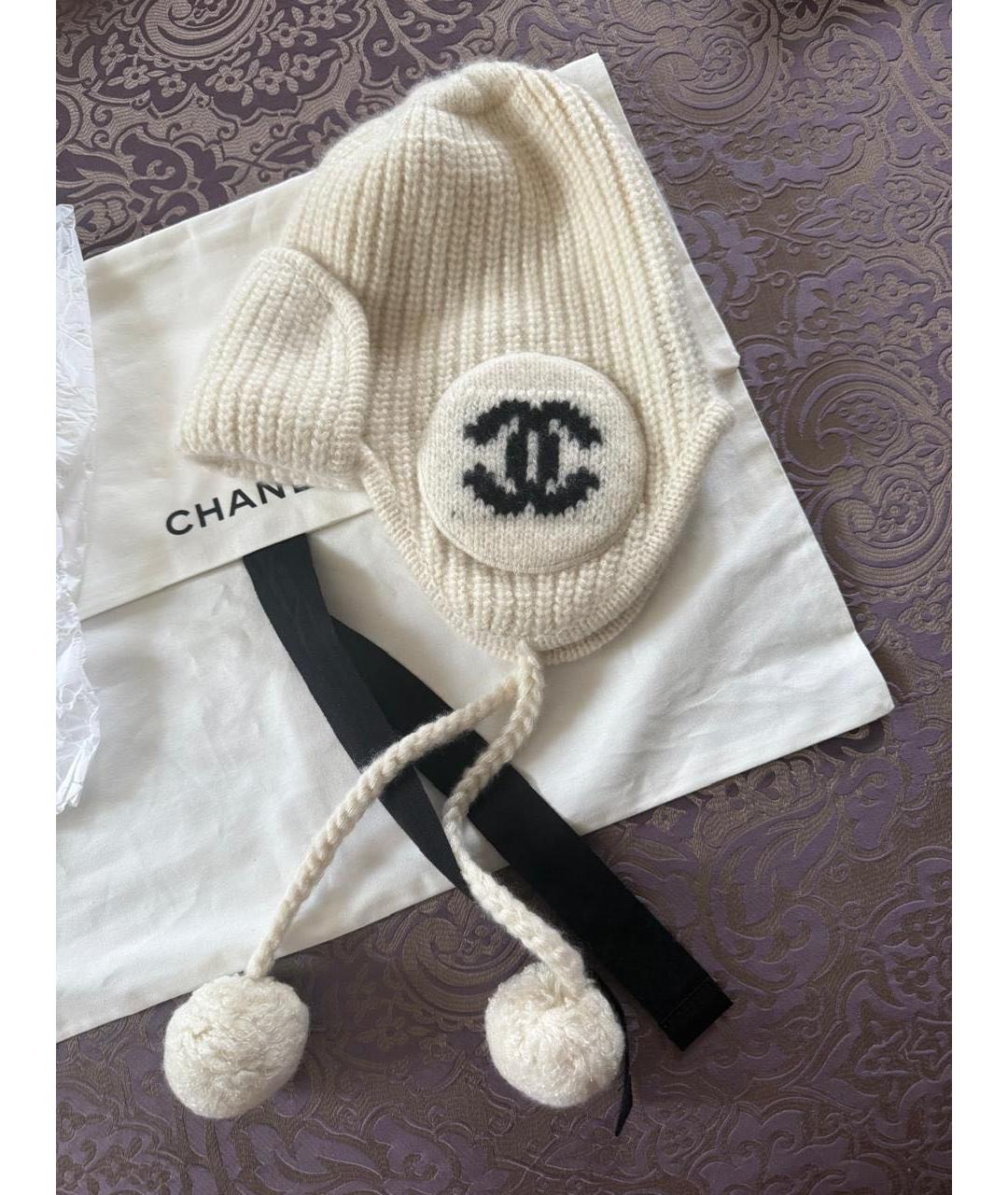CHANEL Бежевая кашемировая шапка, фото 4