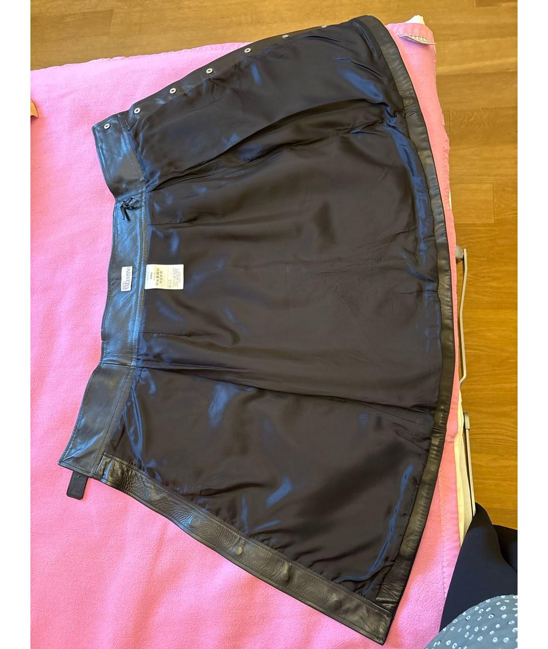 RED VALENTINO Черная кожаная юбка миди, фото 3