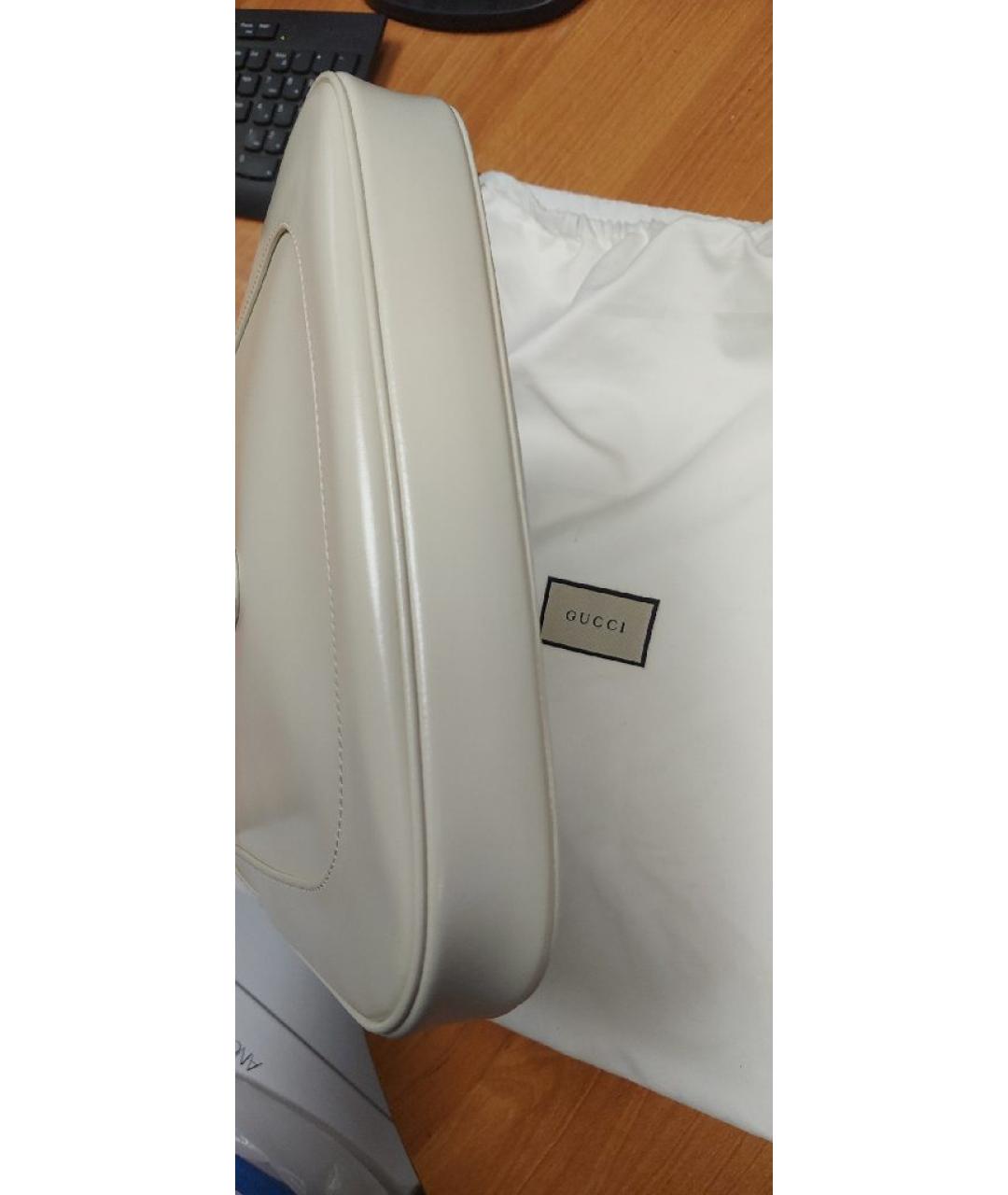 GUCCI Белая кожаная сумка с короткими ручками, фото 9
