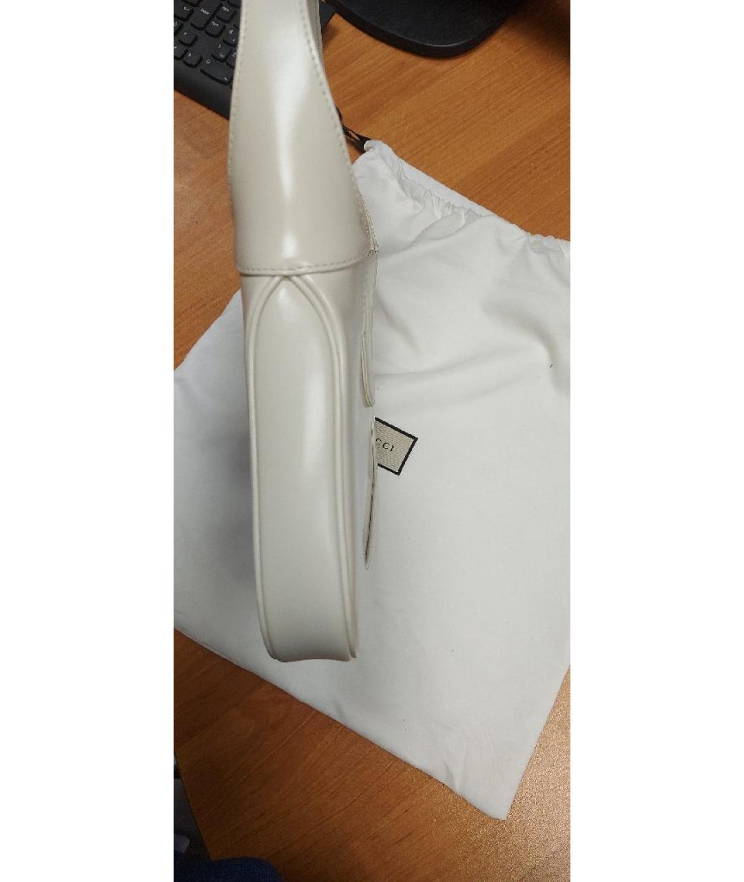 GUCCI Белая кожаная сумка с короткими ручками, фото 3