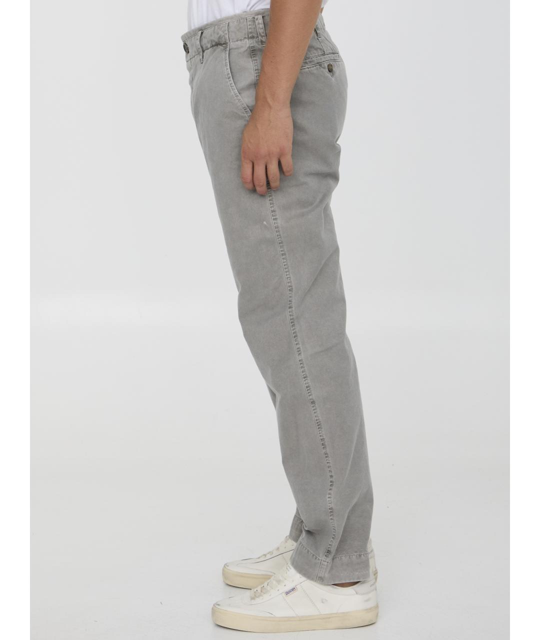 JAMES PERSE Серые хлопковые повседневные брюки, фото 3