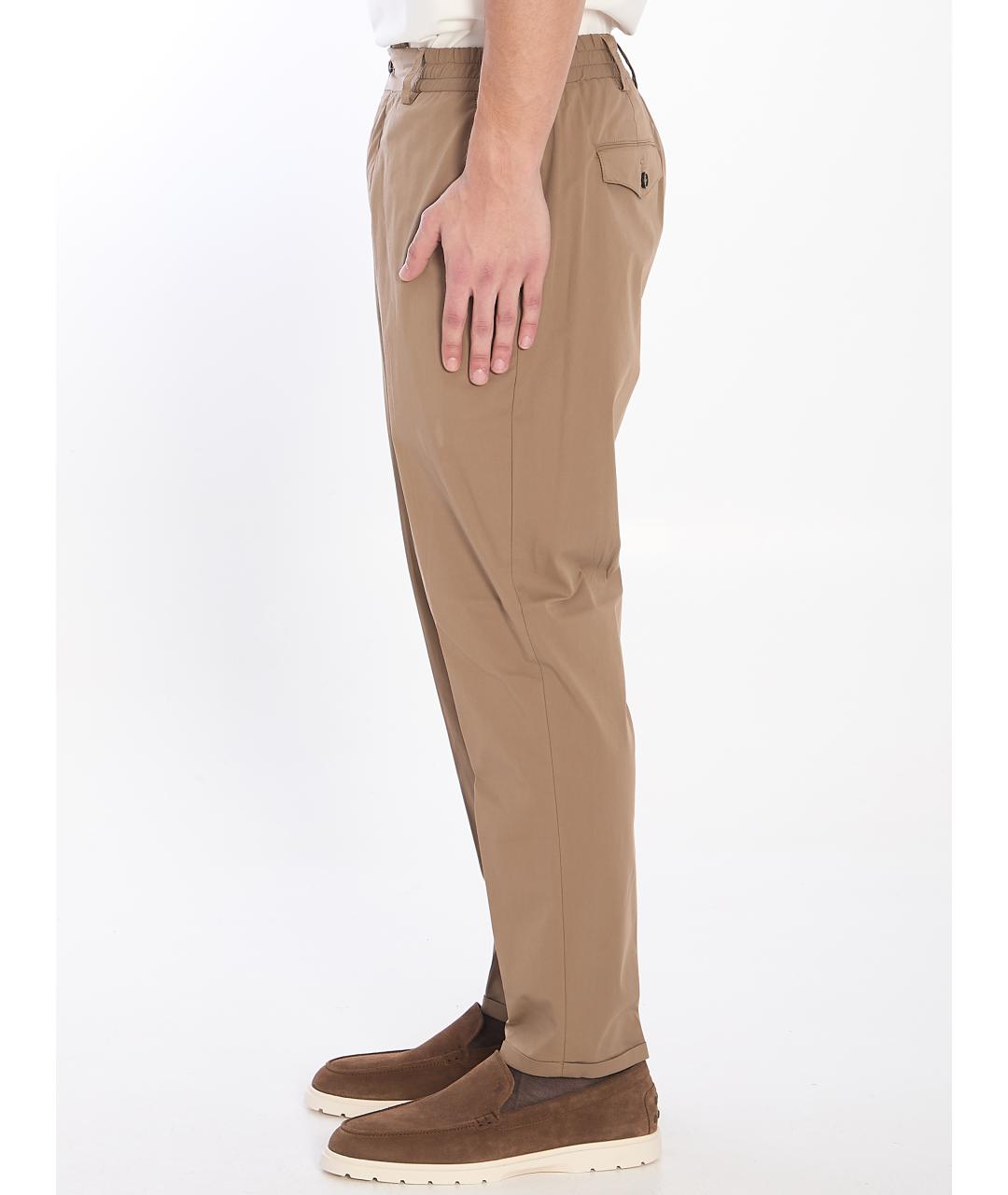 PT TORINO Бежевые хлопковые повседневные брюки, фото 2