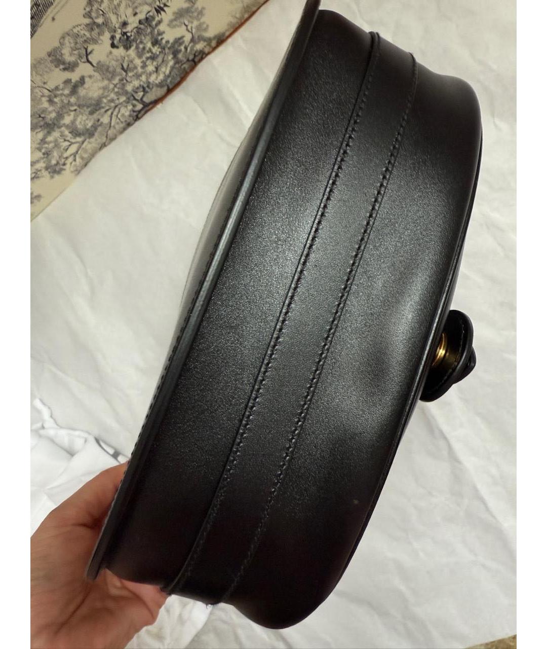 CHRISTIAN DIOR Черная кожаная сумка через плечо, фото 6