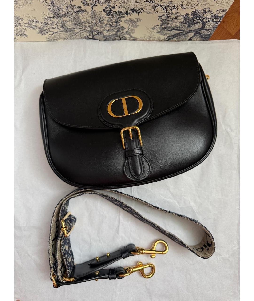 CHRISTIAN DIOR Черная кожаная сумка через плечо, фото 8