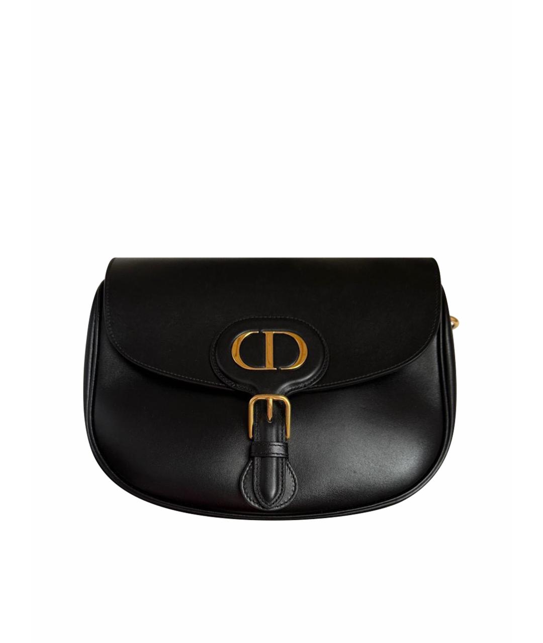 CHRISTIAN DIOR Черная кожаная сумка через плечо, фото 1