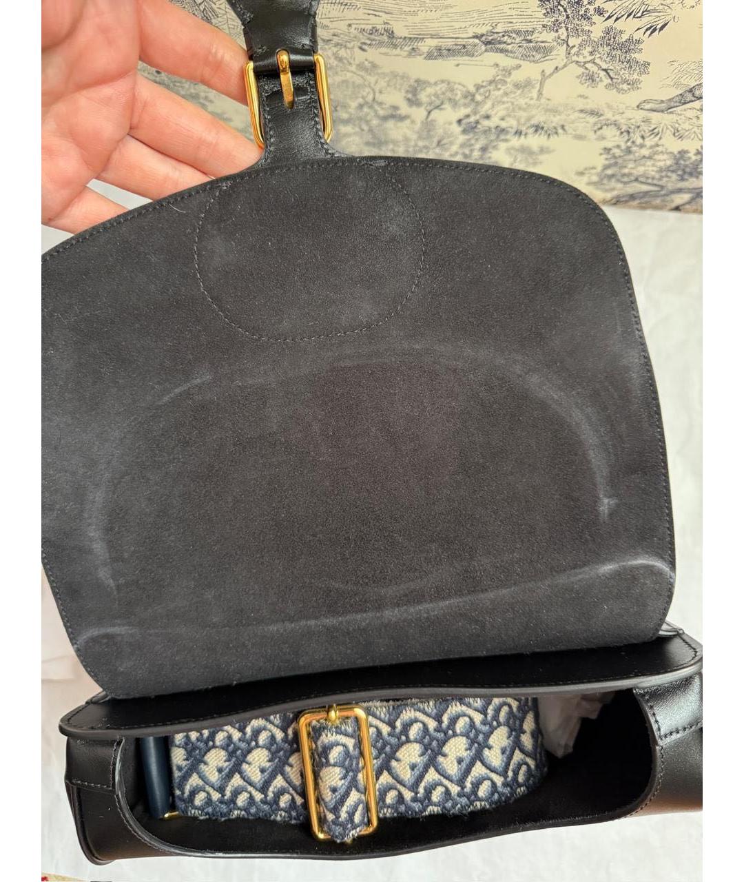 CHRISTIAN DIOR Черная кожаная сумка через плечо, фото 4