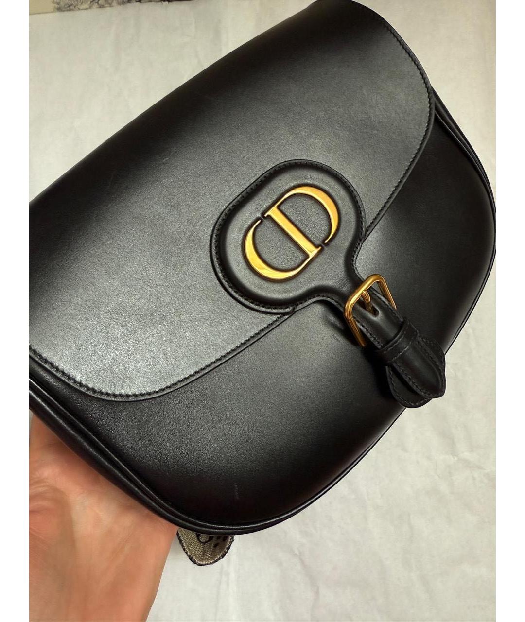 CHRISTIAN DIOR Черная кожаная сумка через плечо, фото 2