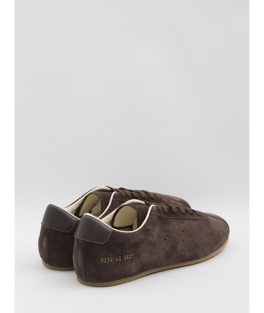 COMMON PROJECTS Коричневые замшевые низкие кроссовки / кеды, фото 3