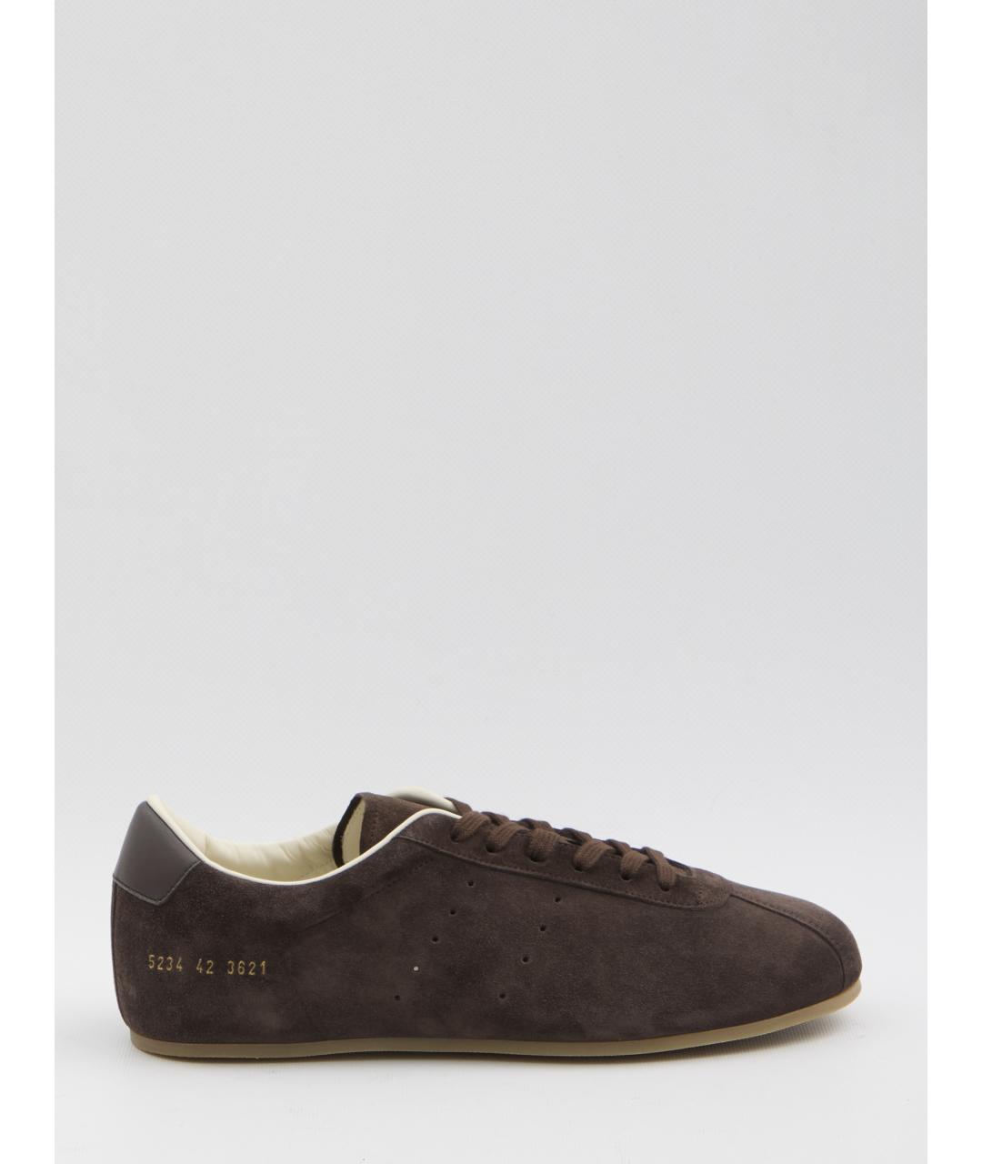 COMMON PROJECTS Коричневые замшевые низкие кроссовки / кеды, фото 6