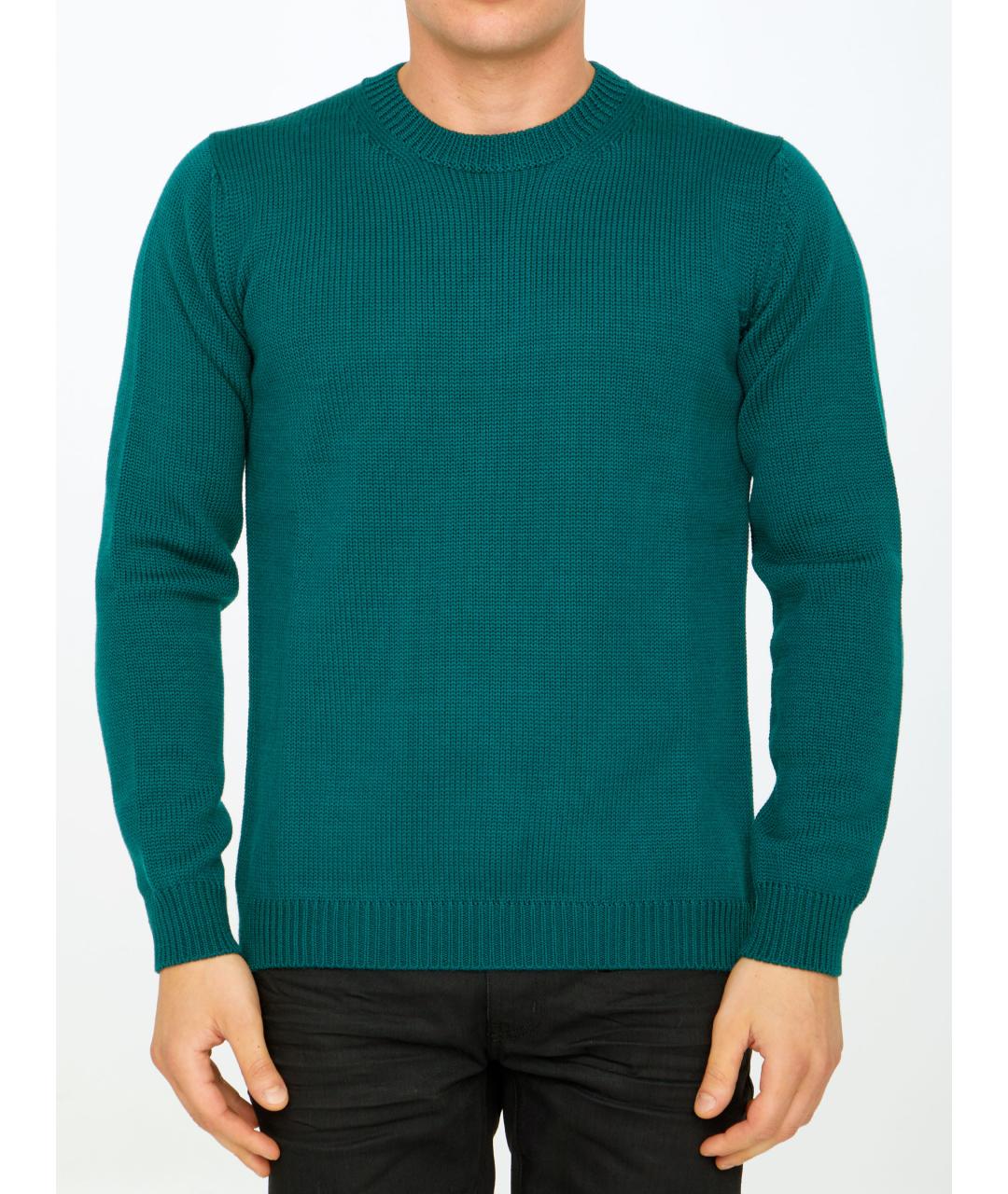 ROBERTO COLLINA Зеленый шерстяной джемпер / свитер, фото 2