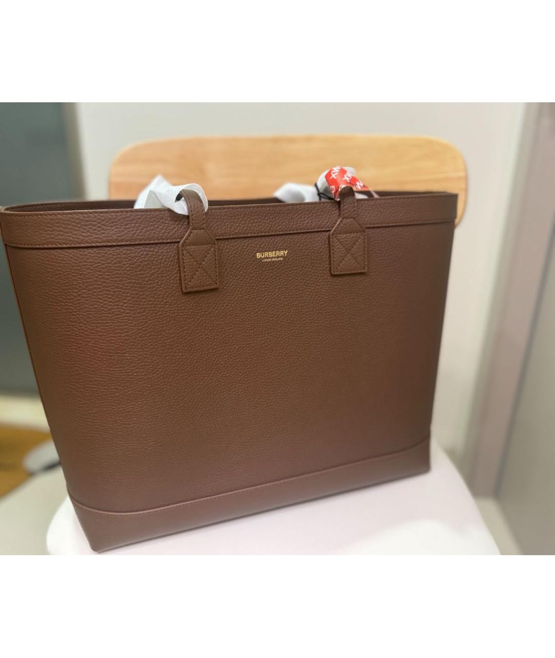 BURBERRY Коричневая сумка тоут, фото 7