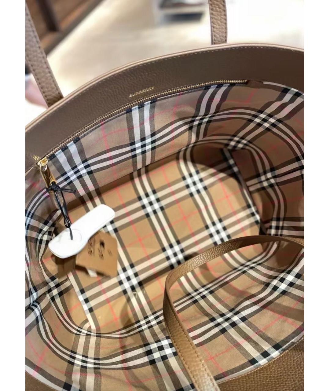 BURBERRY Коричневая сумка тоут, фото 5