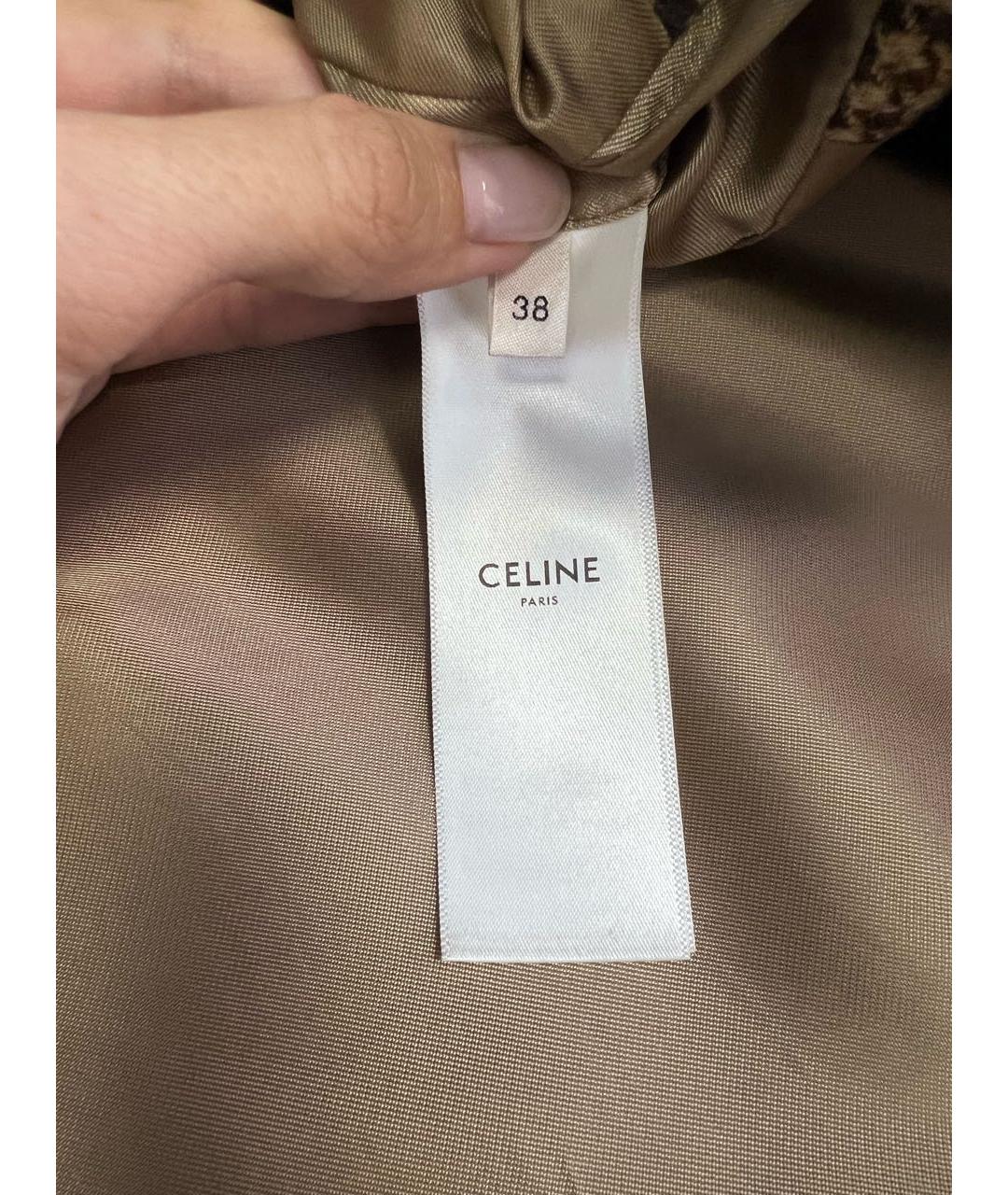 CELINE Коричневое шерстяное пальто, фото 5