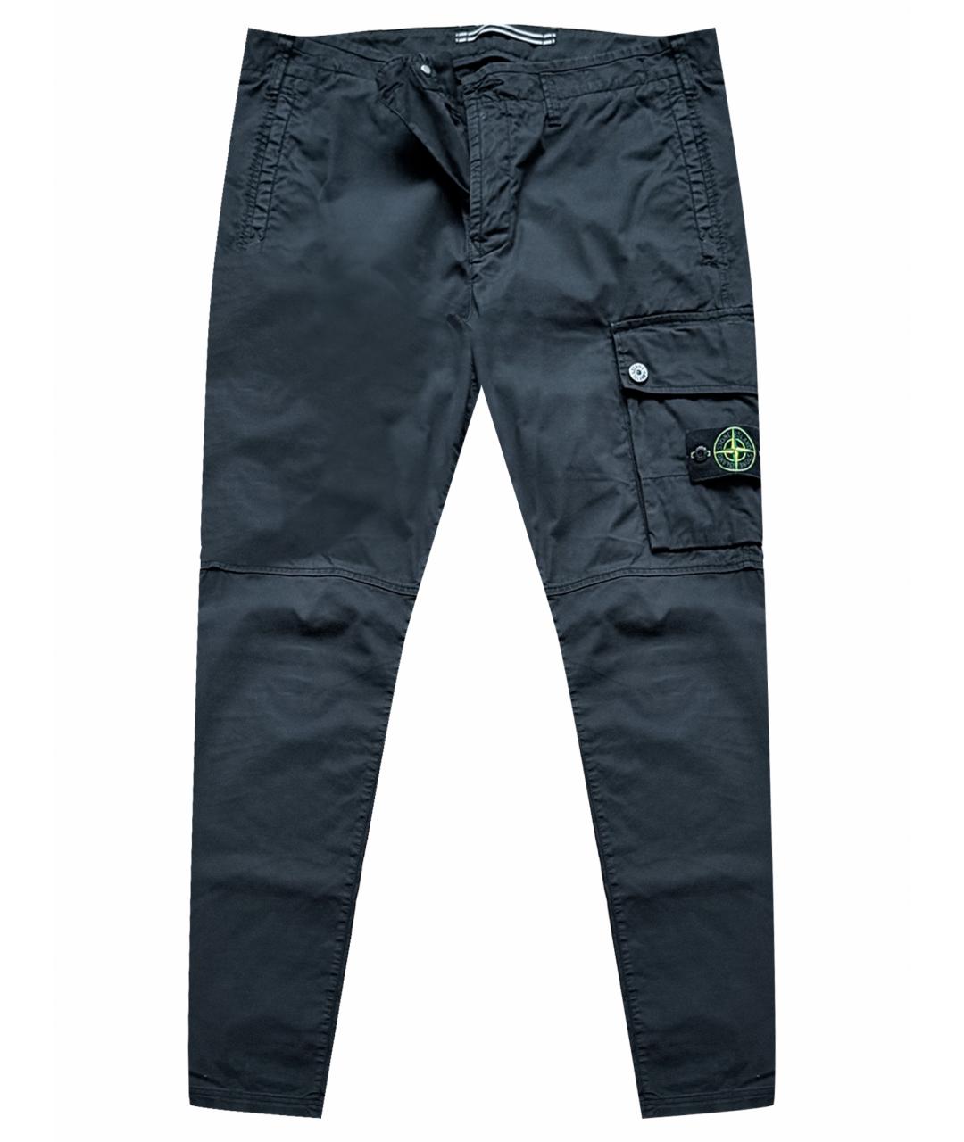 STONE ISLAND Черные хлопковые повседневные брюки, фото 1